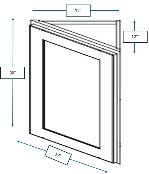 Hampton Pewter 17 in. Wide x 12 in. Deep x 30 in. Tall - Wall Angle Shaker Cabinet