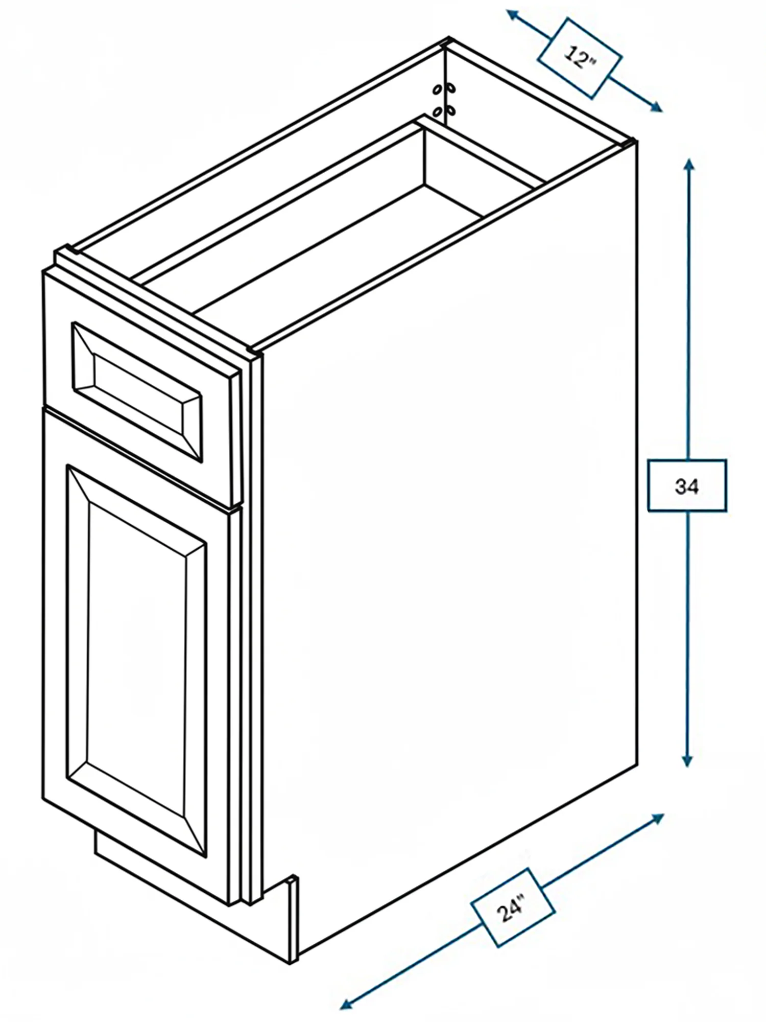 Harbour Town White Bevel Shaker 12 in. Base Cabinet