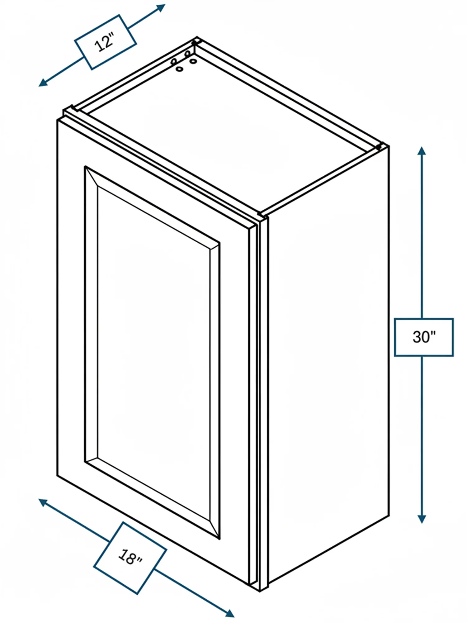 Harbour Town White Bevel Shaker 18 in. x 30 in. Wall Cabinet