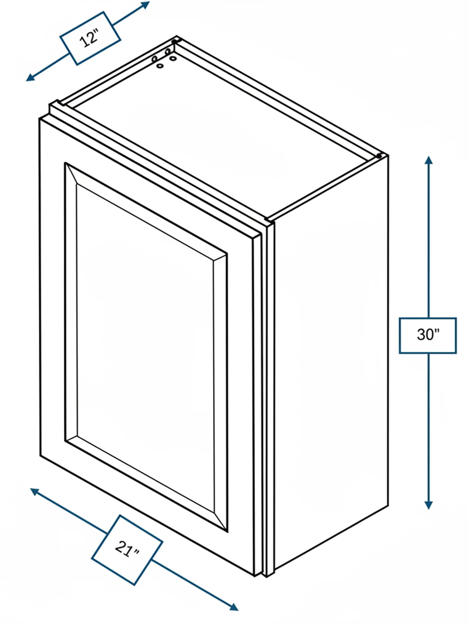 Harbour Town White Bevel Shaker 21 in. x 30 in. Wall Cabinet