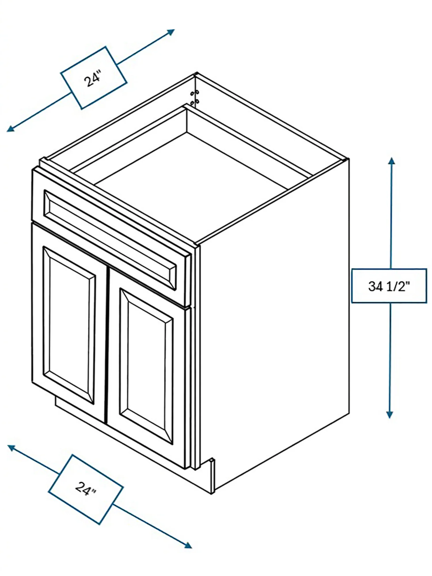 Harbour Town White Bevel Shaker 24 in. Base Cabinet