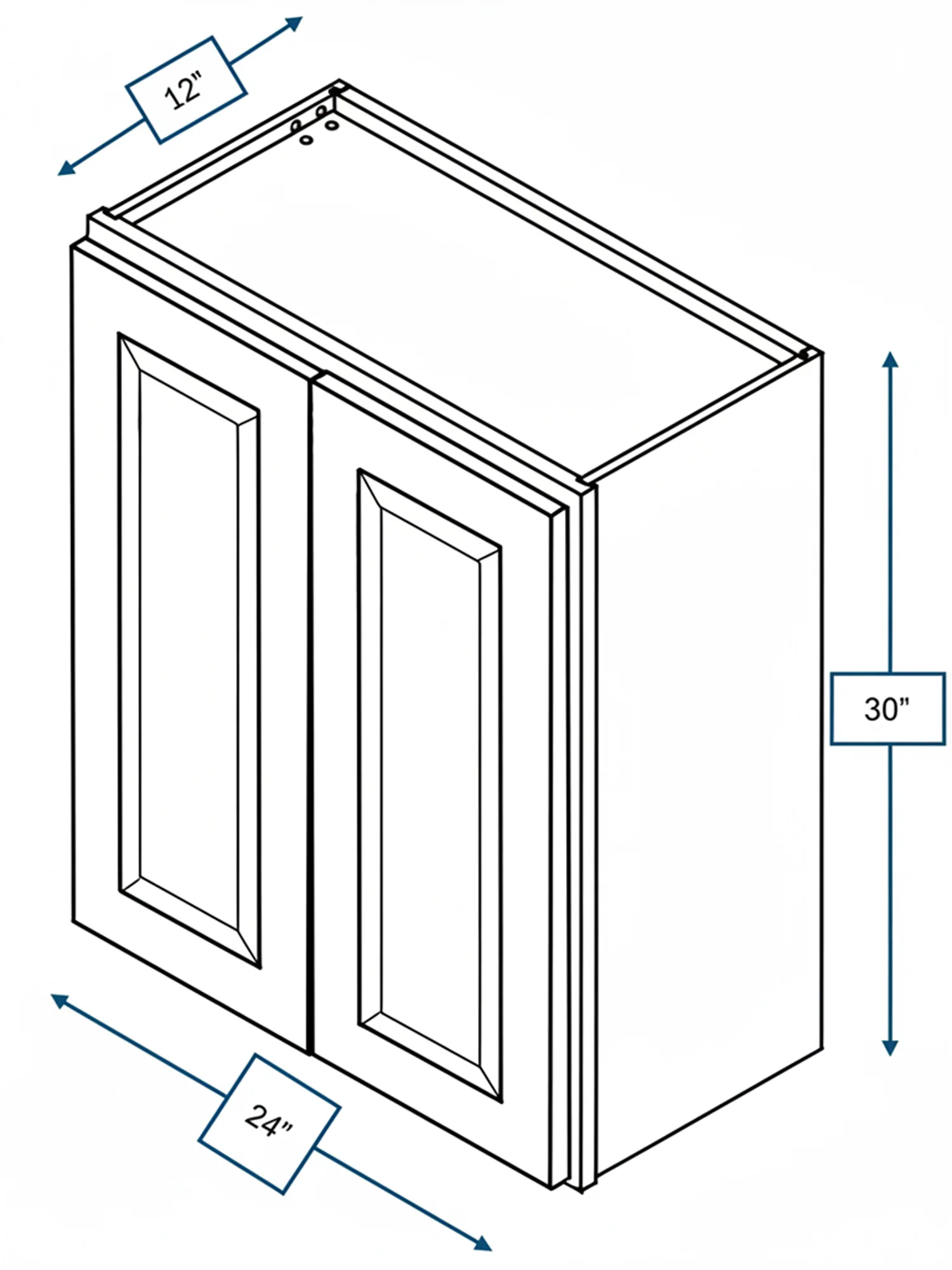 Harbour Town White Bevel Shaker 24 in. x 30 in. Wall Cabinet