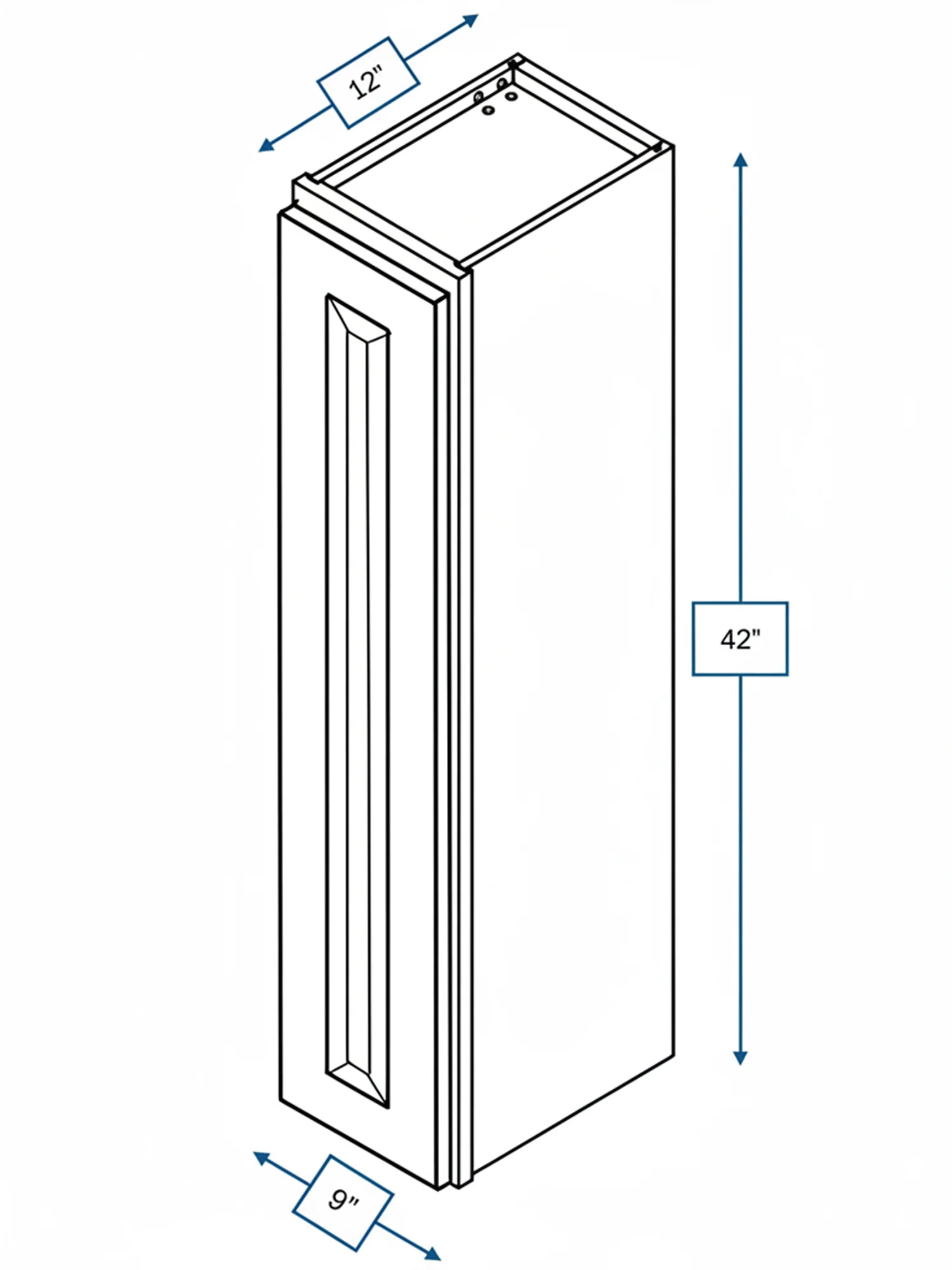 Harbour Town White Bevel Shaker 9 in. x 42 in. Wall Cabinet
