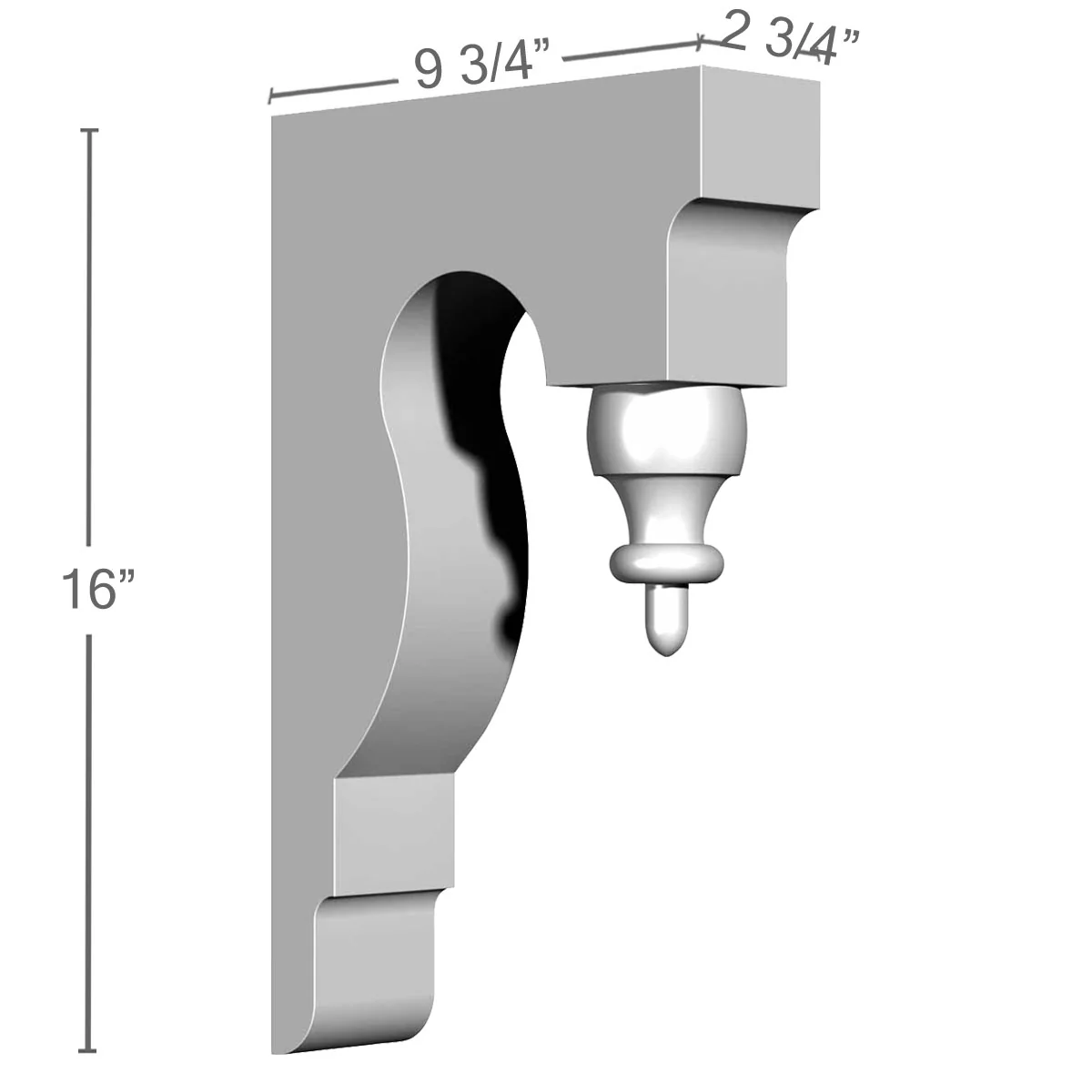 Hoyne Corbel 2 3/4''w x 9 3/4''d x 16''h - Image 3