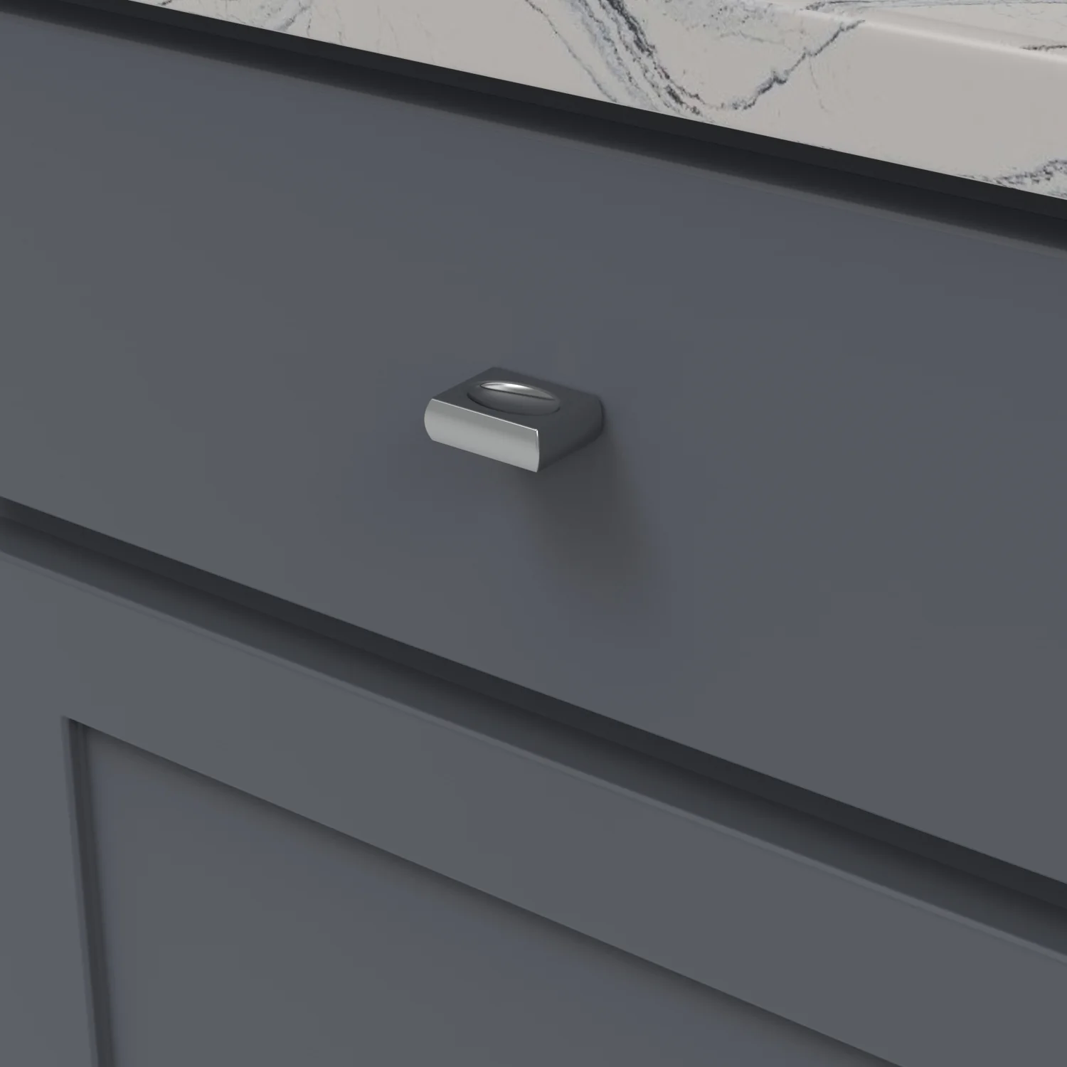 Ingot Knob 1-3/8 Inch x 7/16 Inch Chrome Finish - Image 2