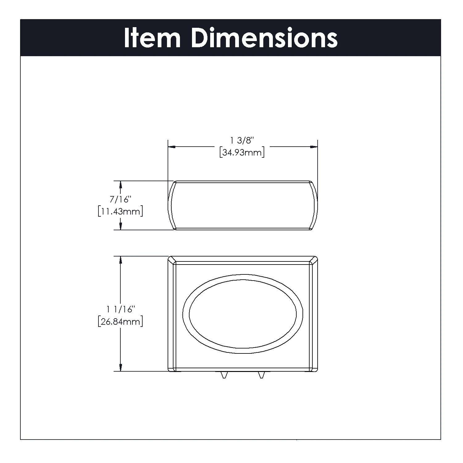 Ingot Knob 1-3/8 Inch x 7/16 Inch Chrome Finish - Image 4