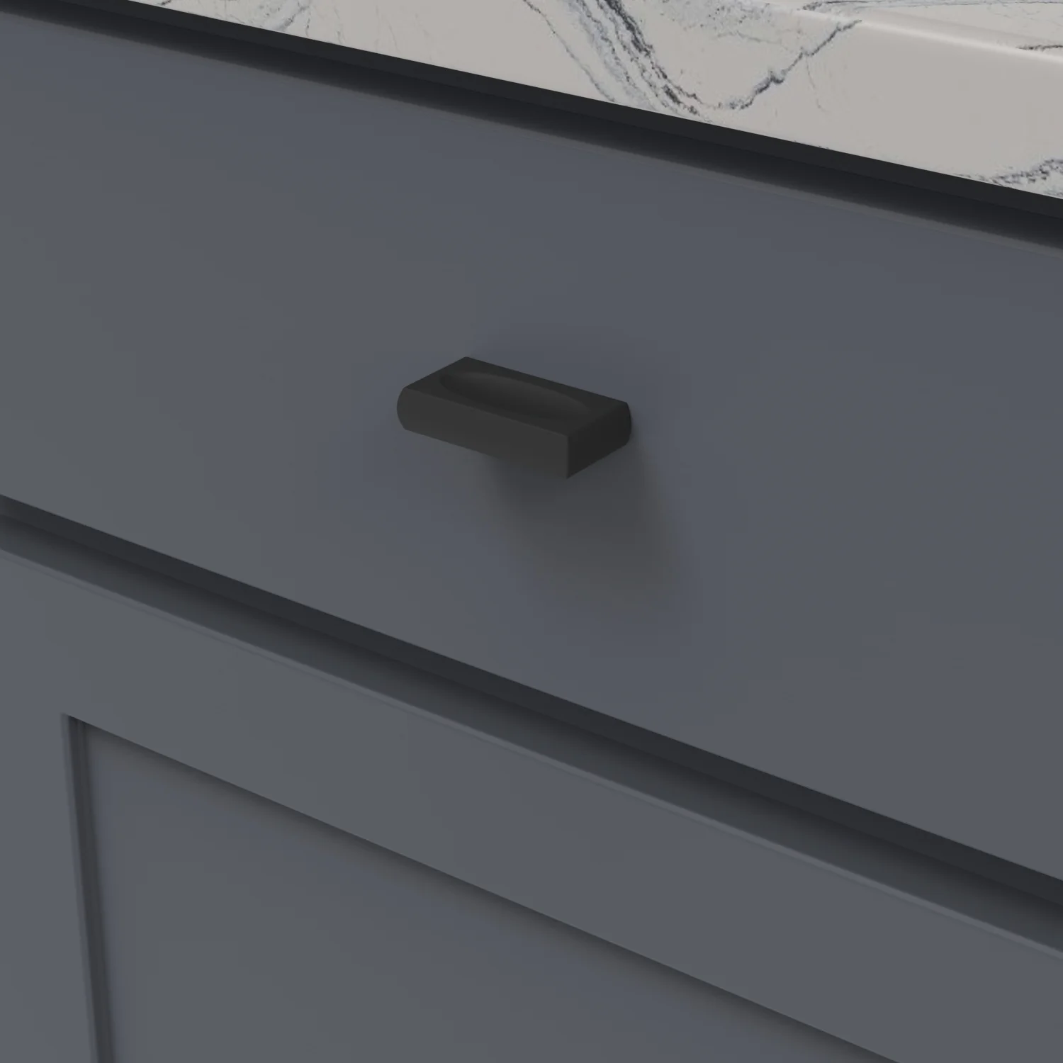 Ingot Pull 1 Inch Center to Center Matte Black Finish - Image 2