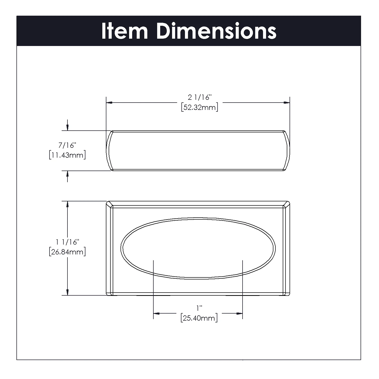 Ingot Pull 1 Inch Center to Center Matte Black Finish - Image 4