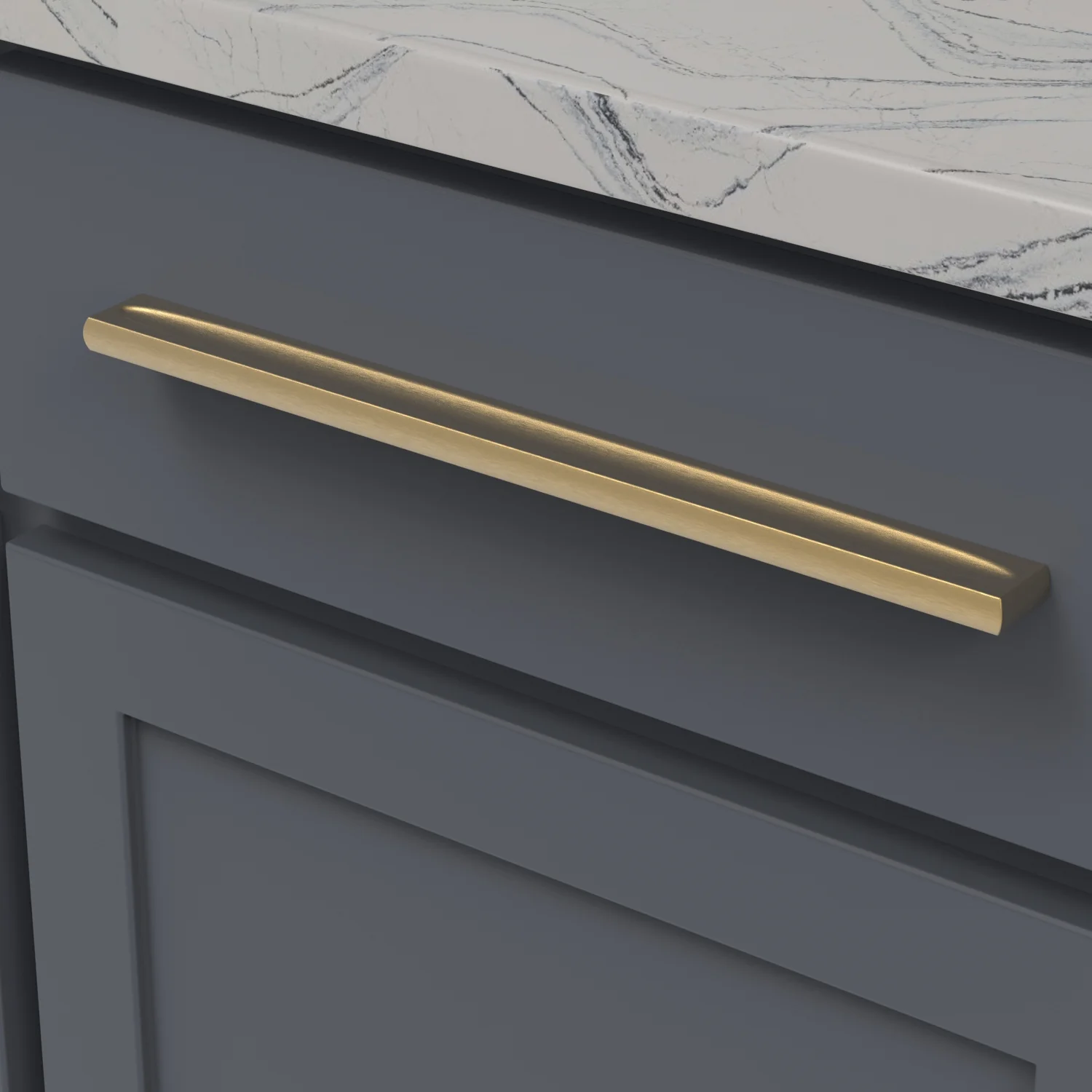 Ingot Pull 12 Inch Center to Center Brushed Golden Brass Finish - Image 2
