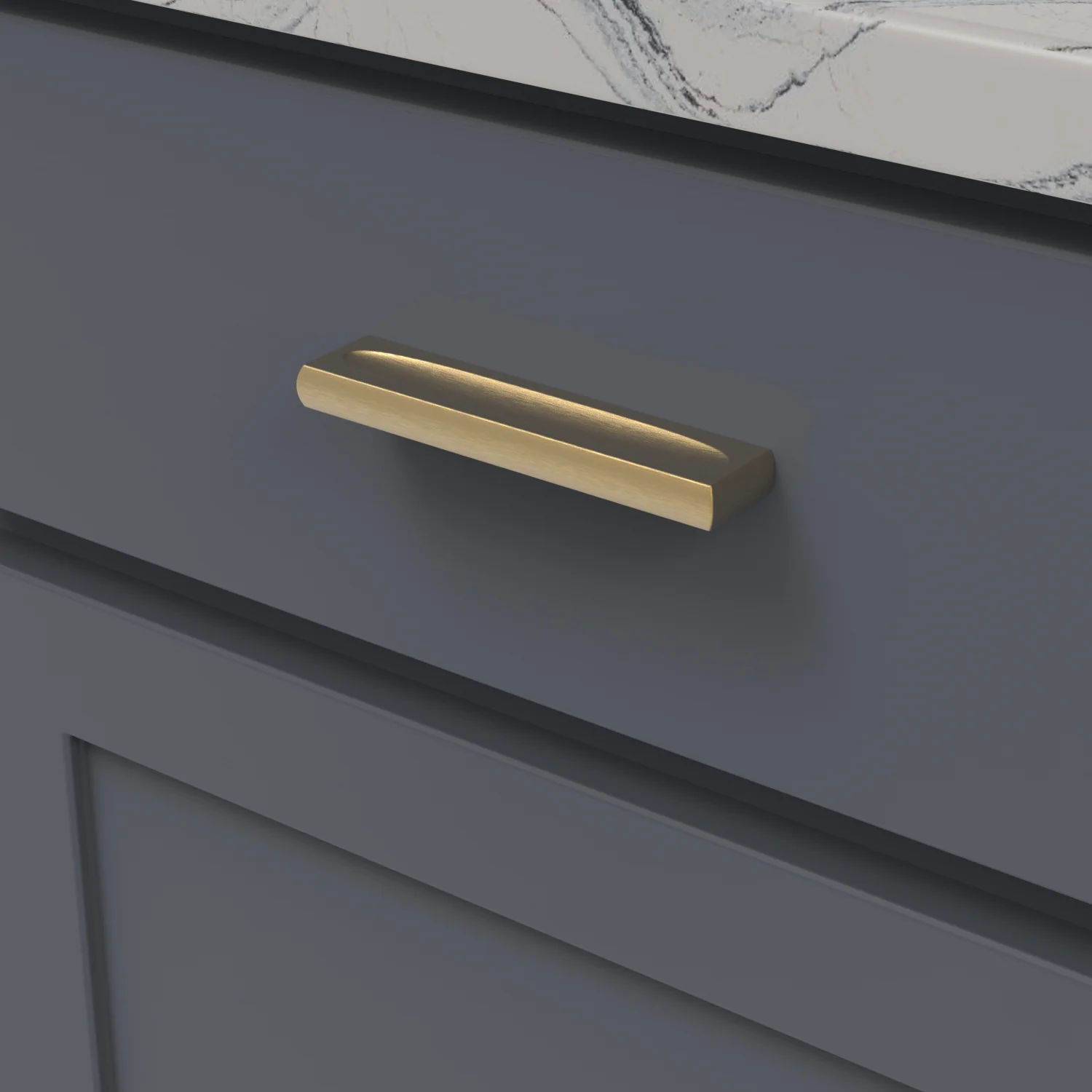 Ingot Pull 3-3/4 Inch (96mm) Center to Center Brushed Golden Brass Finish - Image 2