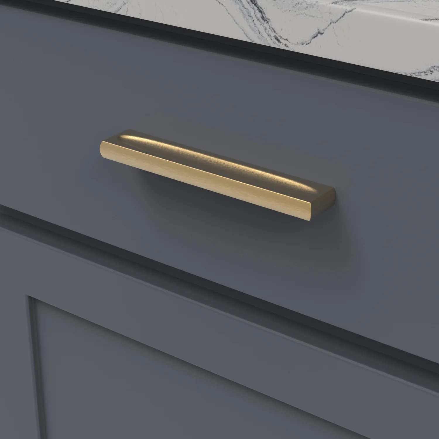 Ingot Pull 5-1/16 Inch (128mm) Center to Center Brushed Golden Brass Finish - Image 2