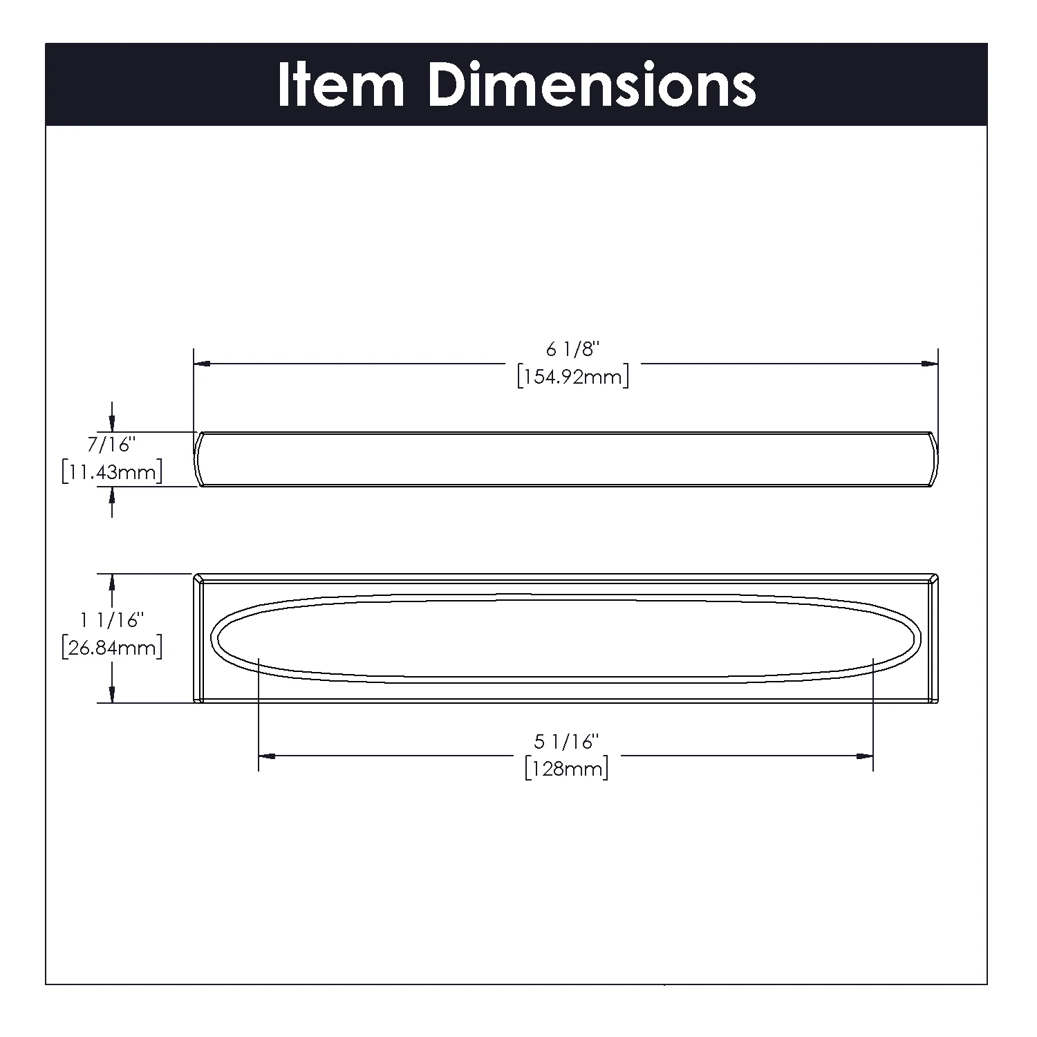 Ingot Pull 5-1/16 Inch (128mm) Center to Center Matte Black Finish - Image 4