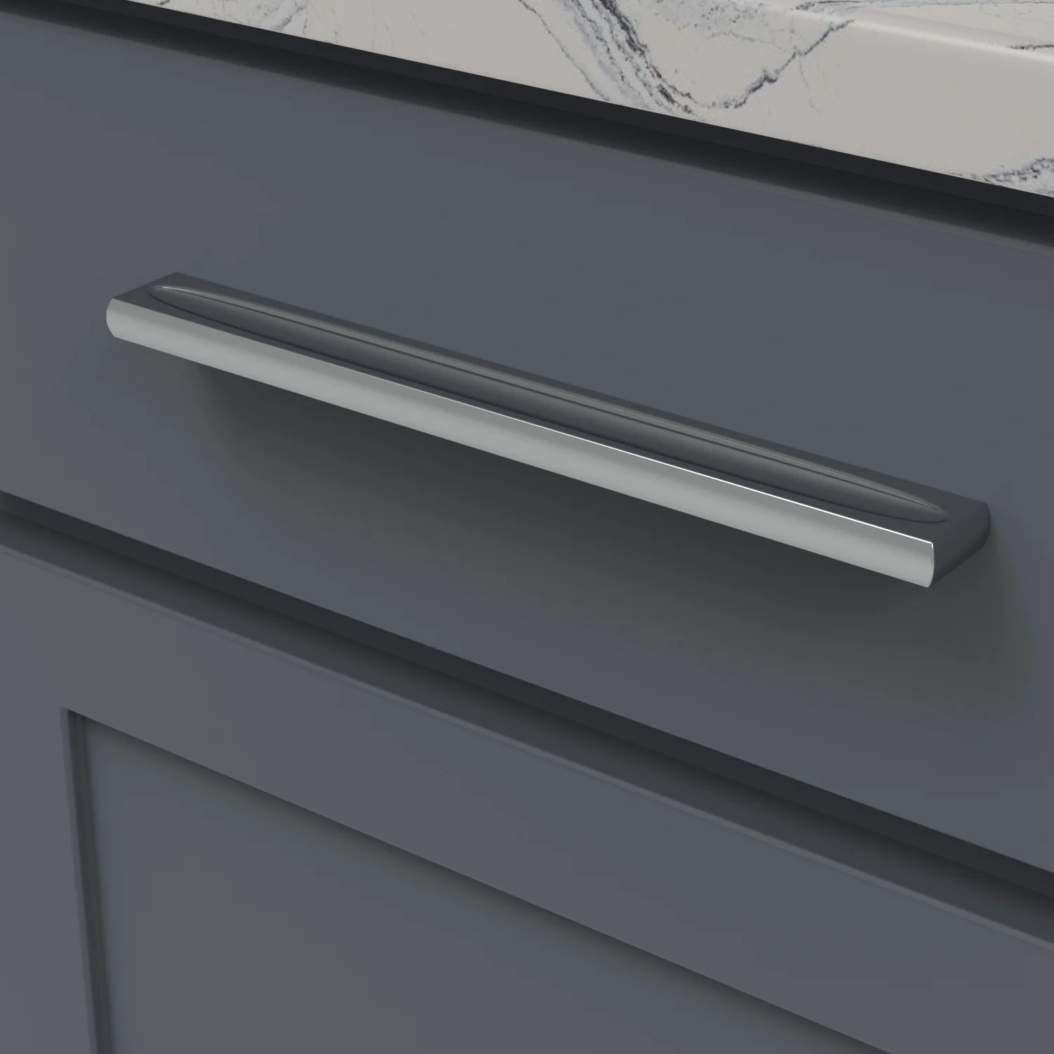Ingot Pull 8-13/16 Inch (224mm) Center to Center Chrome Finish - Image 2