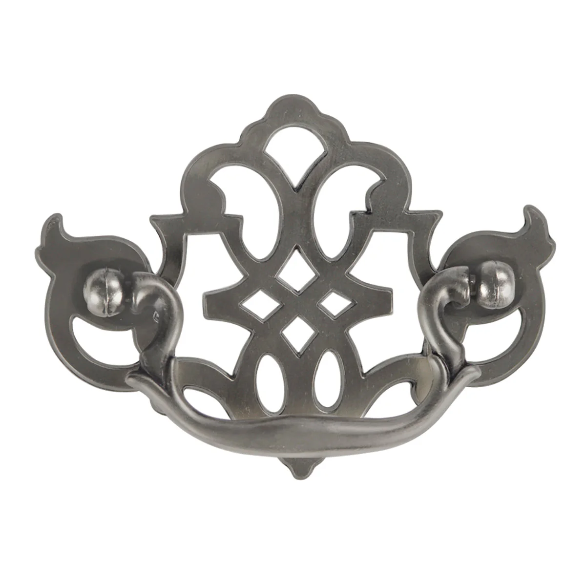 Manor House Backplate Pull 3 Inch Center to Center Silver Stone Finish - Image 2