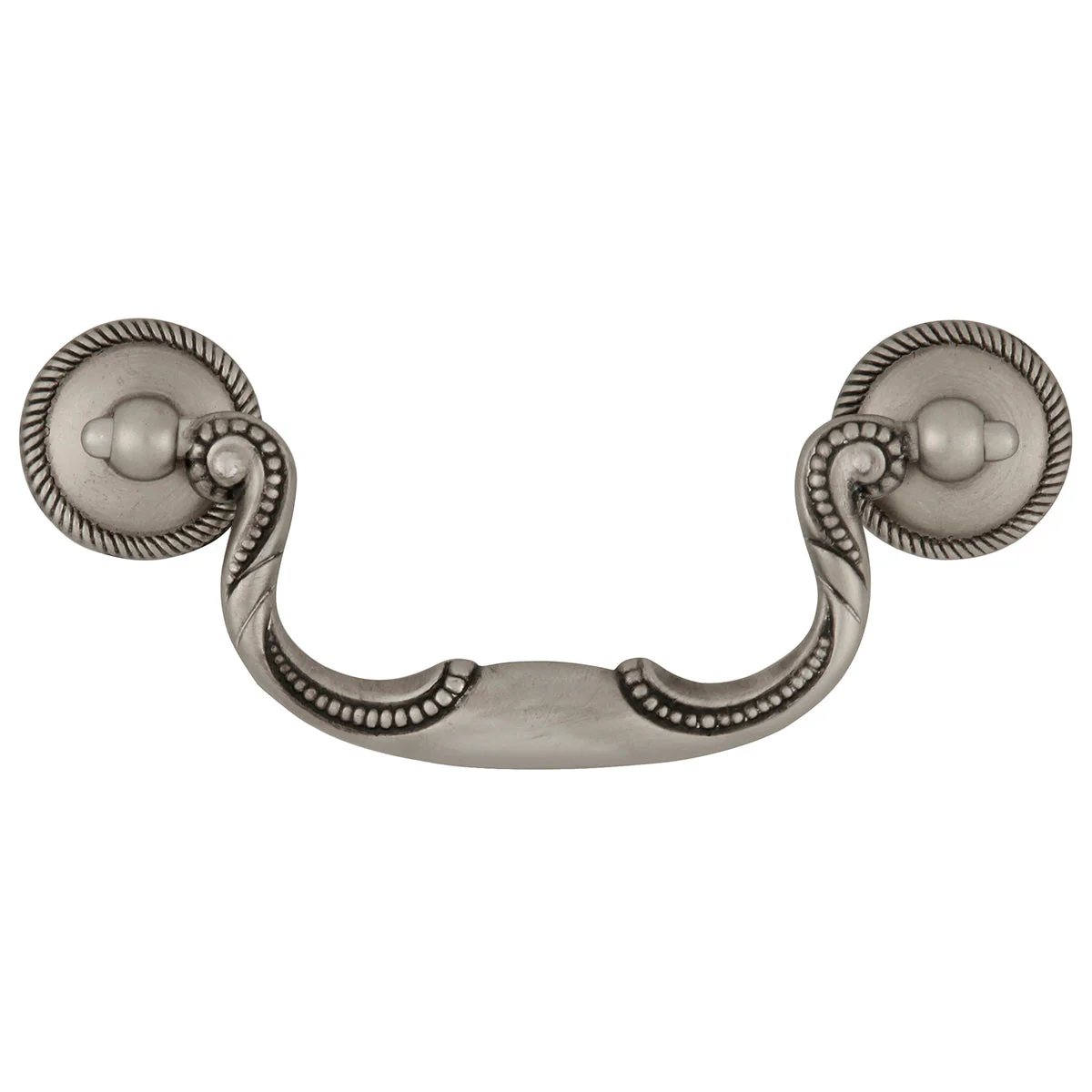 Manor House Rosette Backplate Pull 3-1/2 Inch Center to Center Silver Stone Finish - Image 2