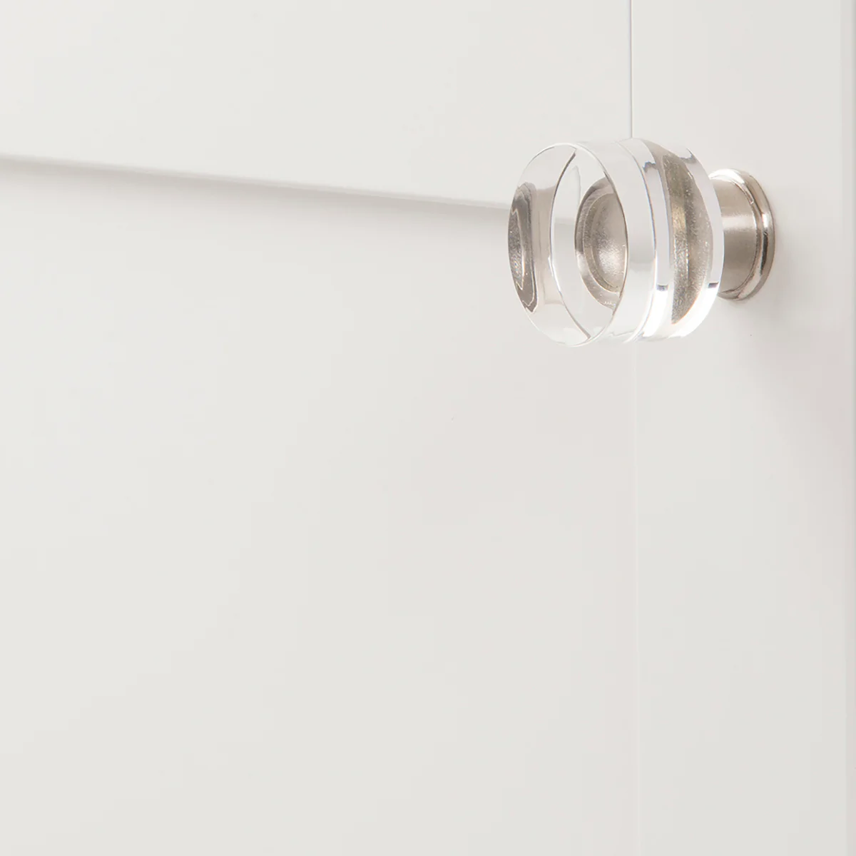 Midway Knob 1-1/4 Inch Diameter Crysacrylic with Satin Nickel Finish - Image 3