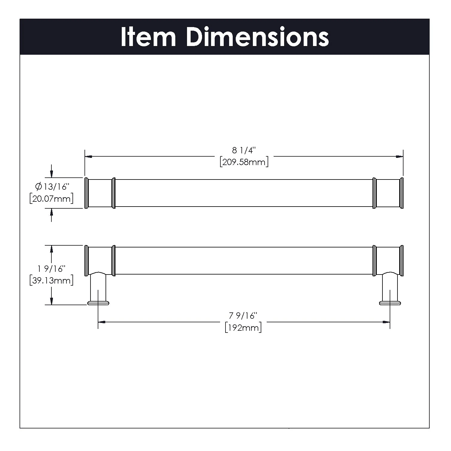 Midway Pull 7-9/16 Inch (192mm) Center to Center Crysacrylic with Satin Nickel Finish - Image 3