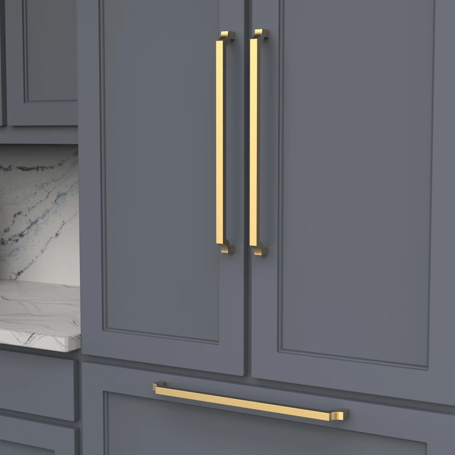 Monarch Appliance Pull 18 Inch Center to Center Brushed Golden Brass Finish - Image 2