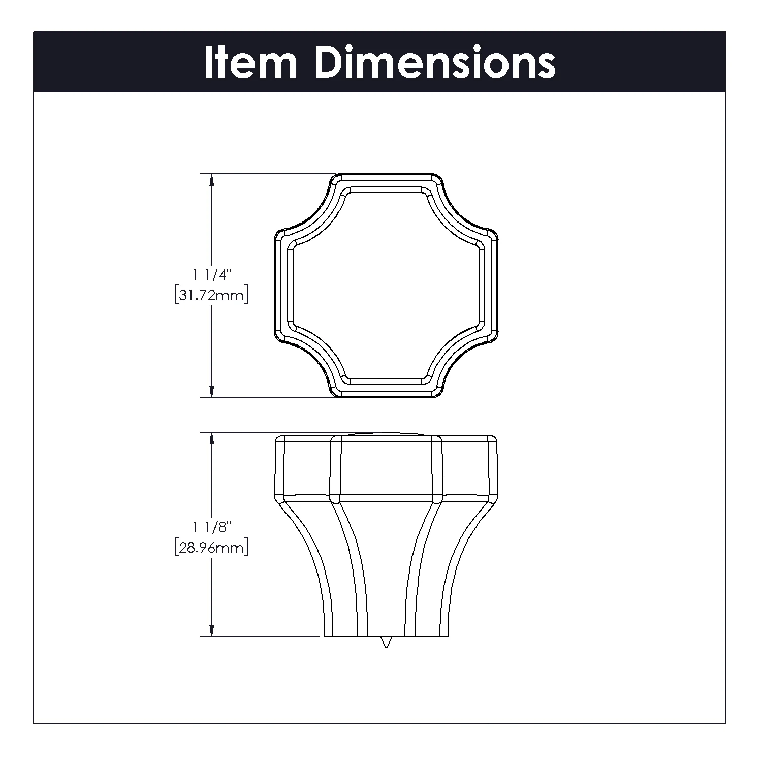 Monarch Knob 1-1/4 Inch x 1-1/4 Inch Brushed Golden Brass Finish - Image 4