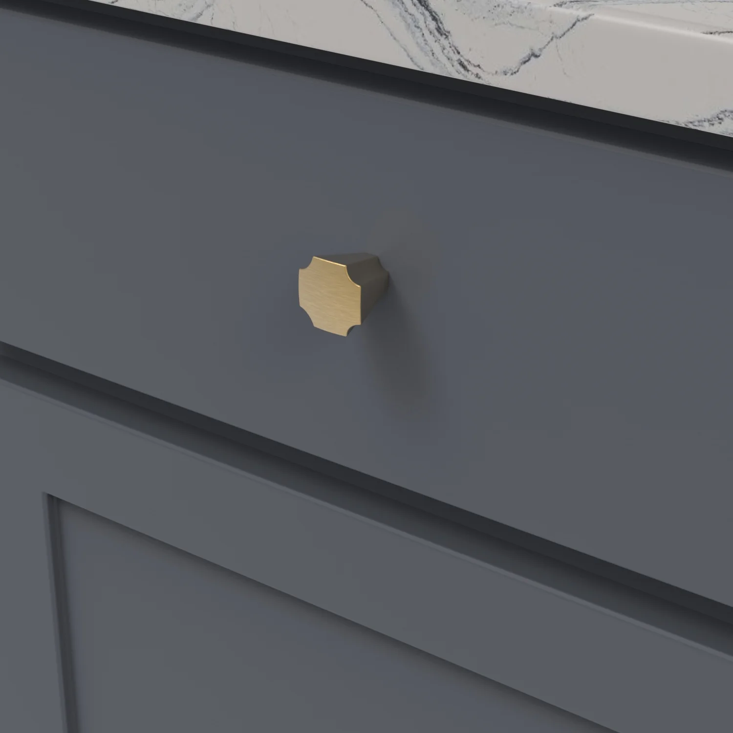 Monarch Knob 1-1/8 Inch x 1-1/8 Inch Brushed Golden Brass Finish - Image 2