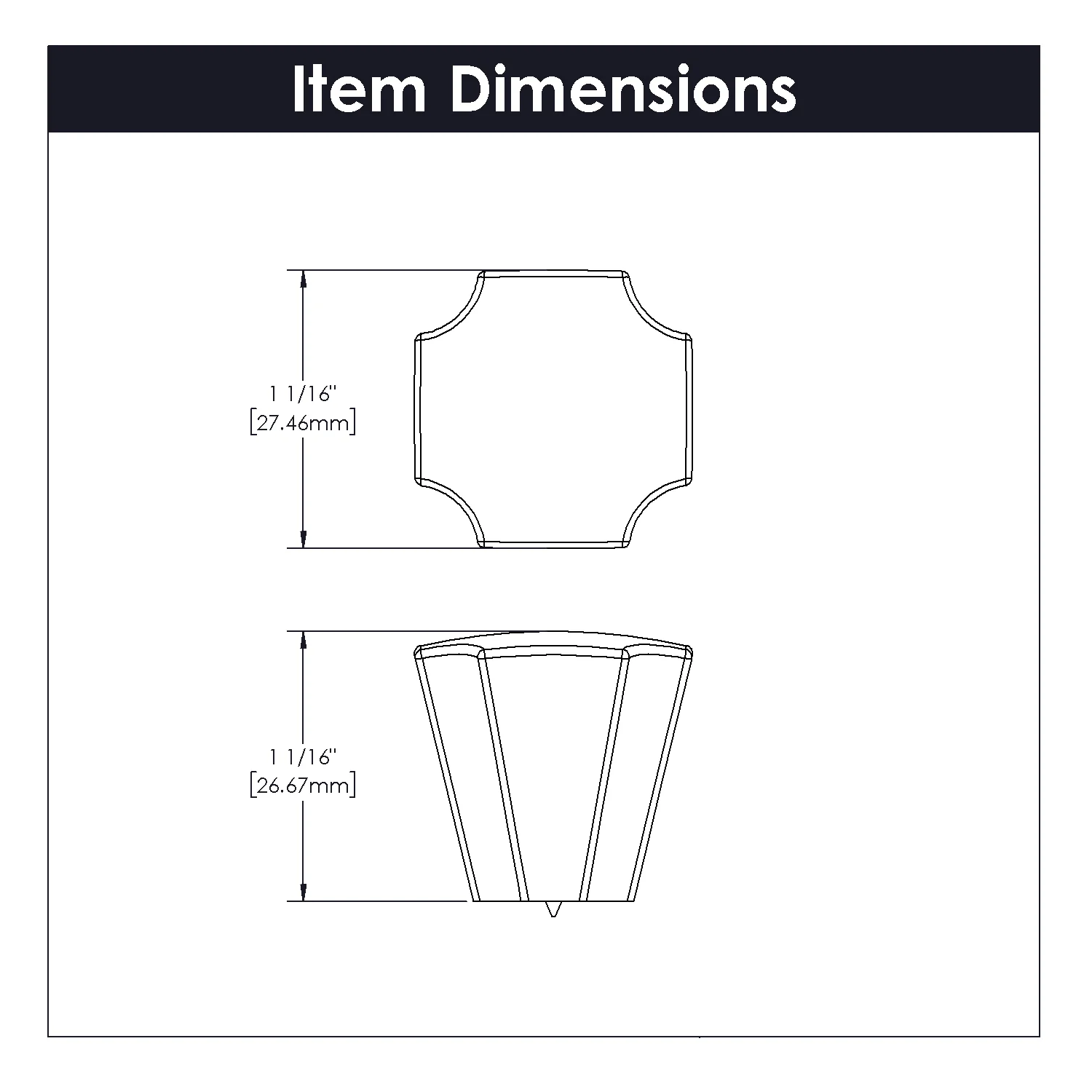Monarch Knob 1-1/8 Inch x 1-1/8 Inch Brushed Golden Brass Finish - Image 4
