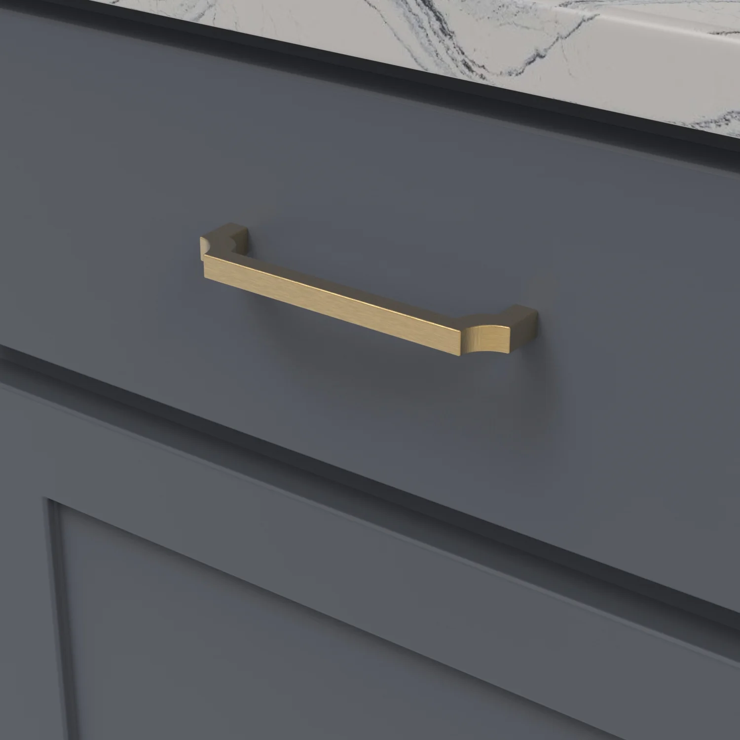 Monarch Pull 5-1/16 Inch (128mm) Center to Center Brushed Golden Brass Finish - Image 2