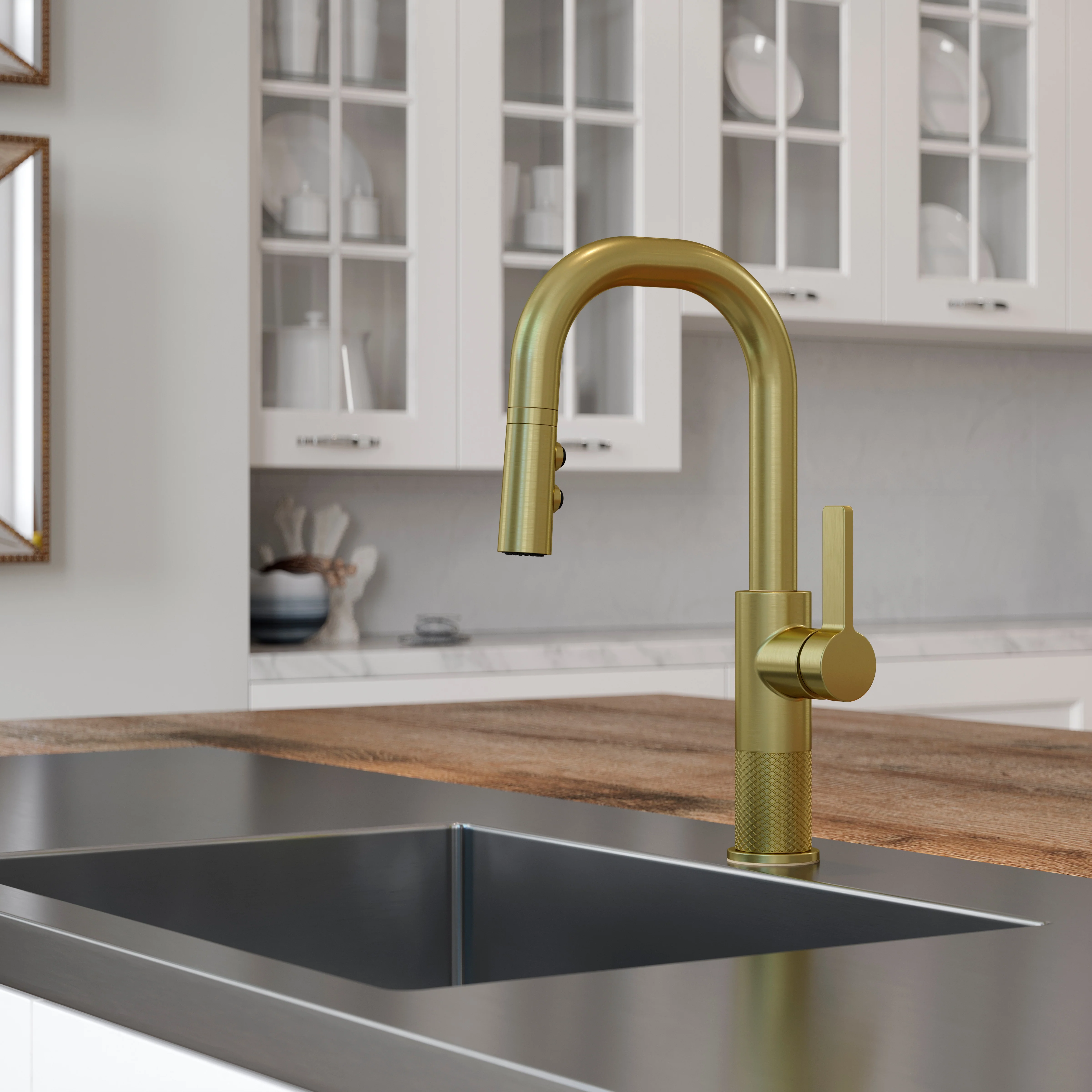 Montay Bar Faucet Pull-Down 1-Handle Brushed Gold - Image 4