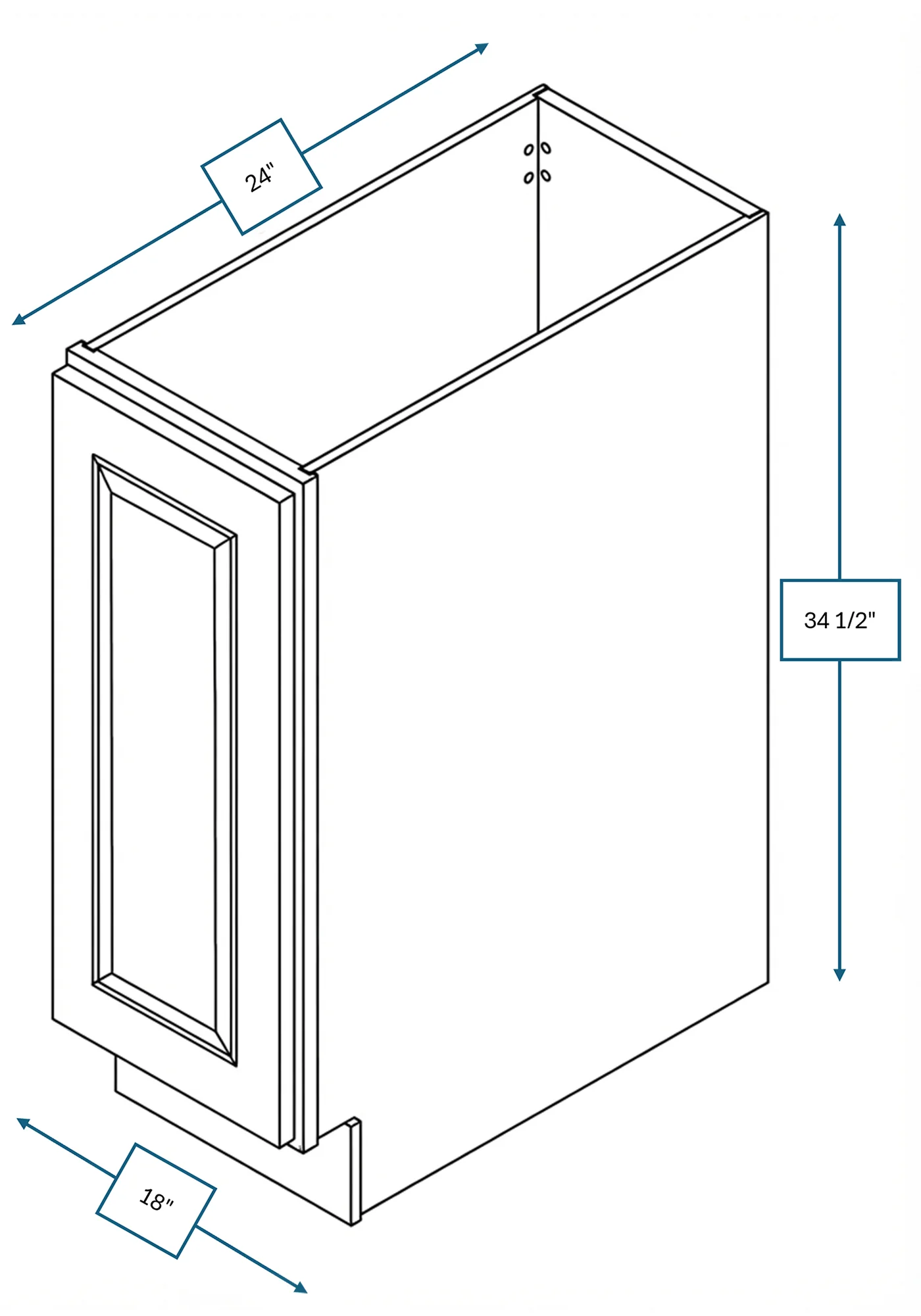 Montpelier Sage Raised Panel 18 in. Full Height Door Base Cabinet