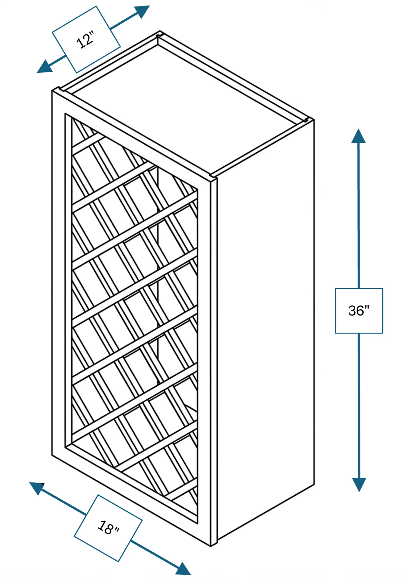 Montpelier Sage Raised Panel 18 in. x 36 in. Wine Rack