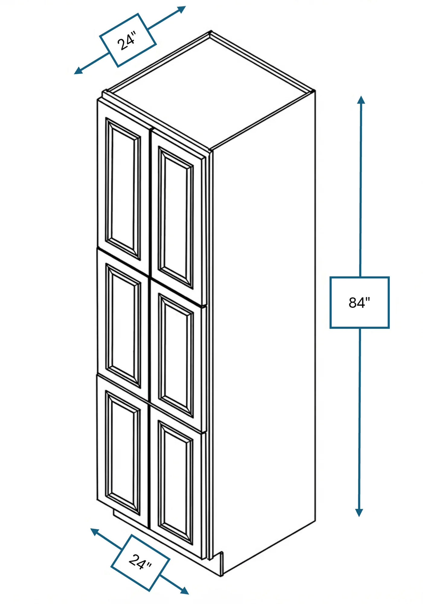 Montpelier Sage Raised Panel 24 in. x 24 in. x 84 in. Tall Cabinet