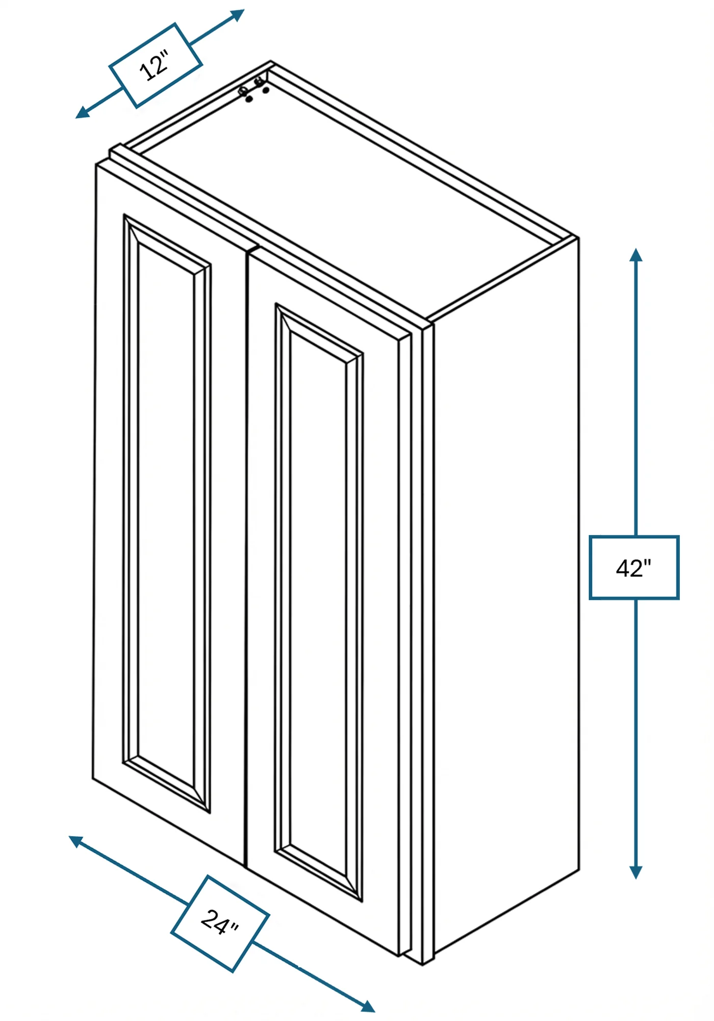 Montpelier Sage Raised Panel 24 in. x 42 in. Wall Cabinet