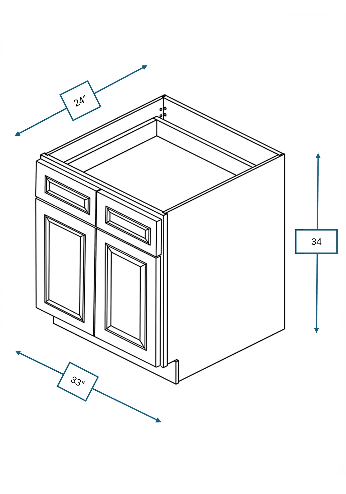 Montpelier Sage Raised Panel 33 in. Base Cabinet