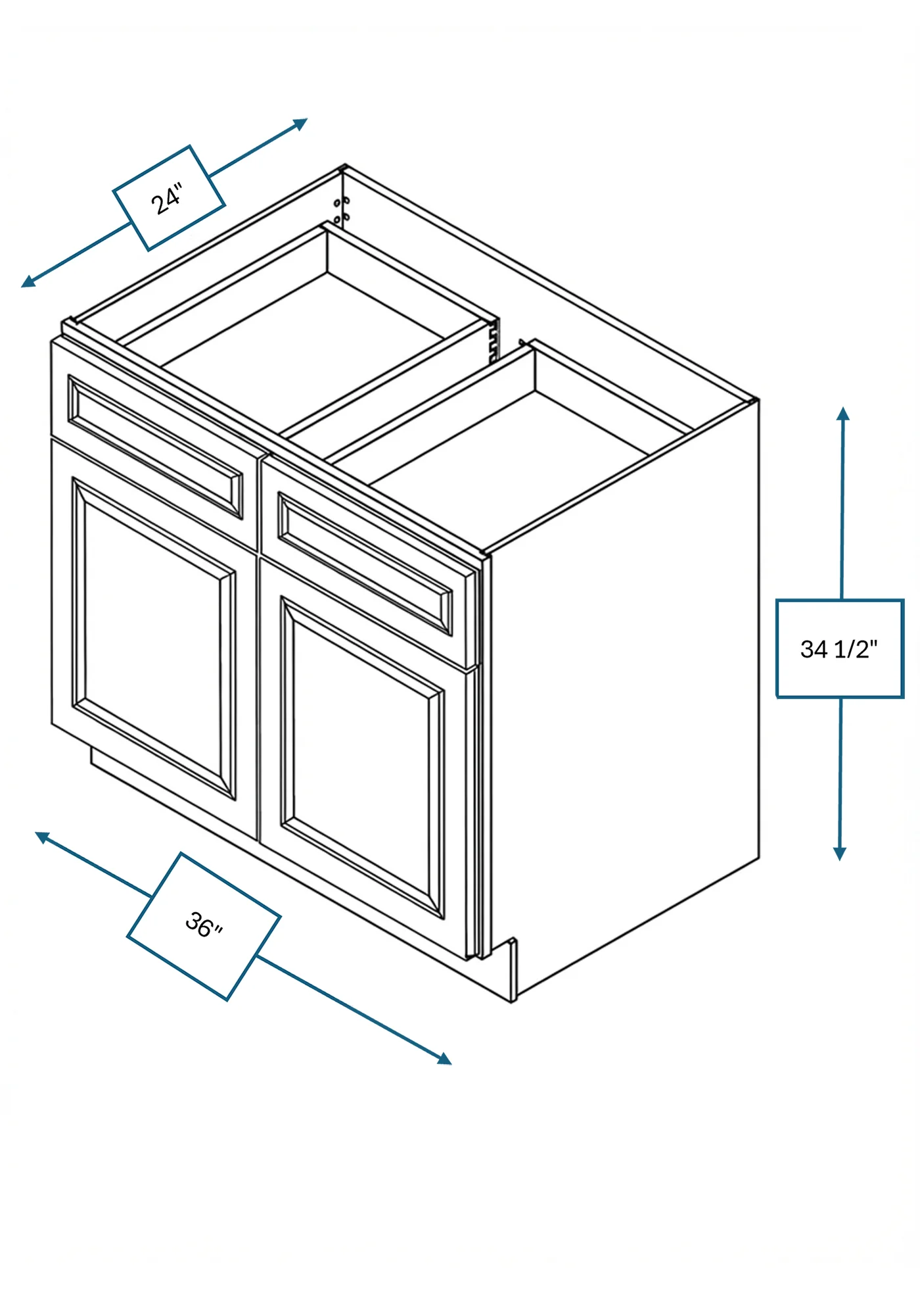 Montpelier Sage Raised Panel 36 in. Base Cabinet