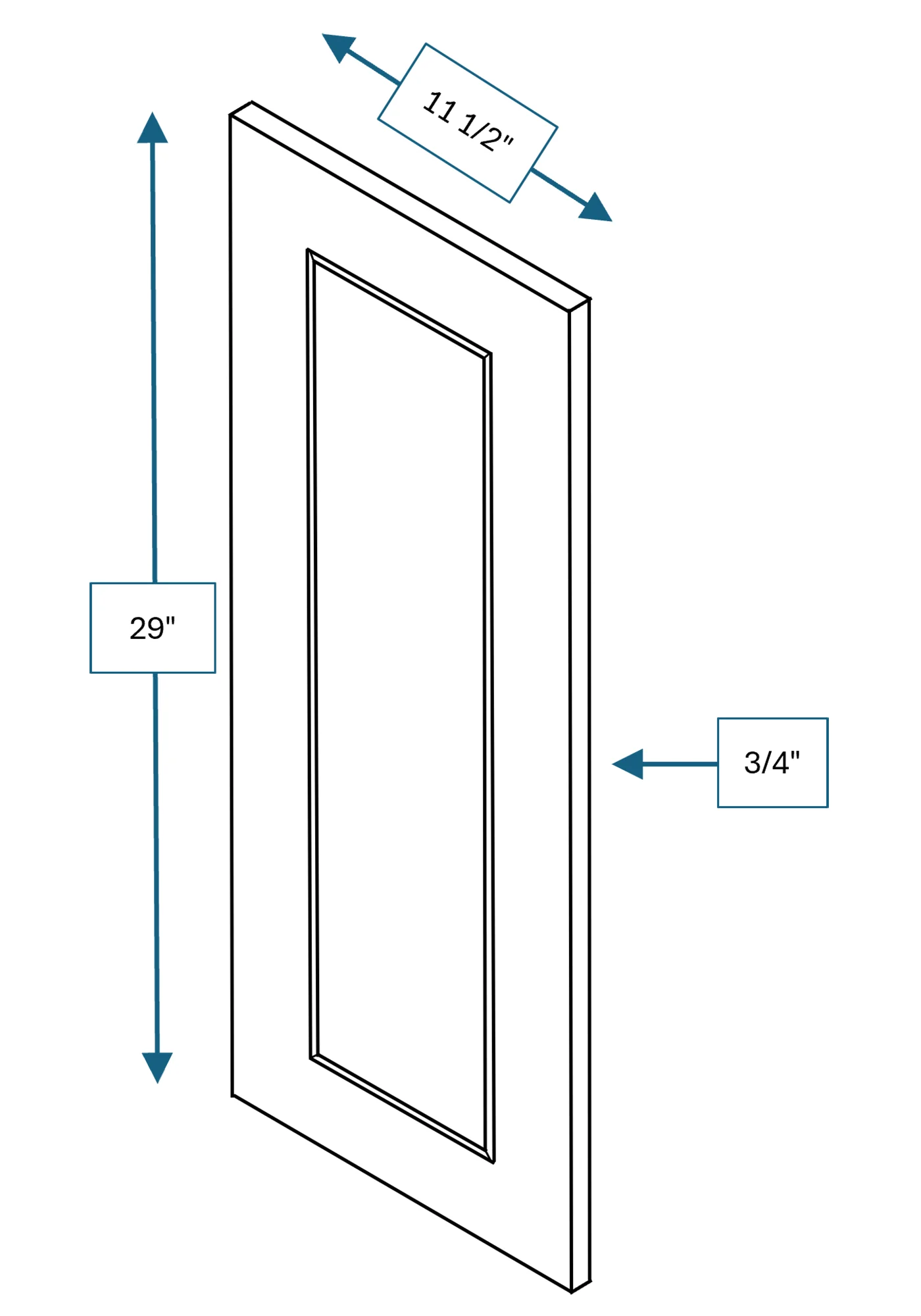 Montpelier Sage Raised Panel Clear Glass Door 12 in.x 30 in.