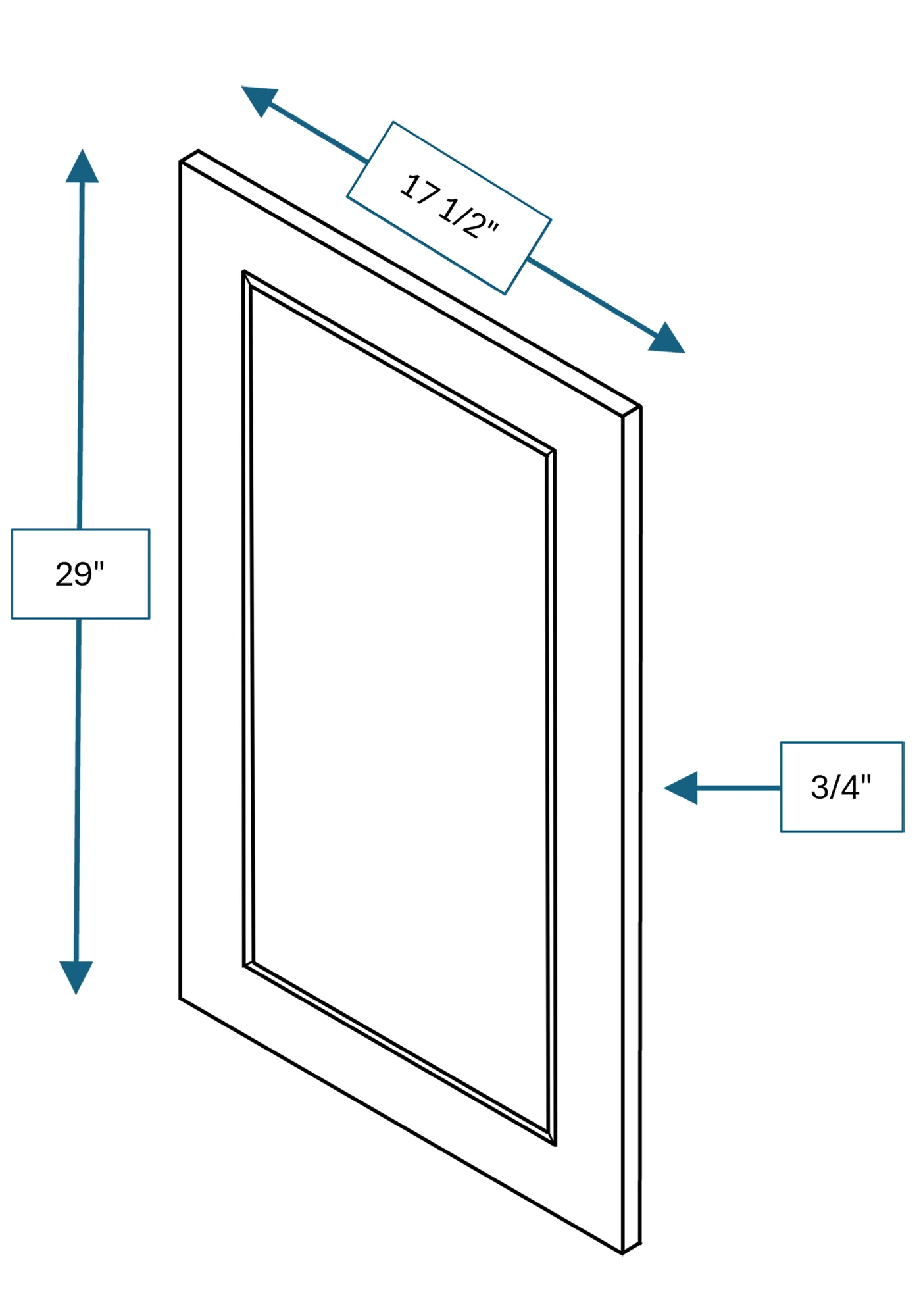 Montpelier Sage Raised Panel Clear Glass Door 18 in. x 30 in.
