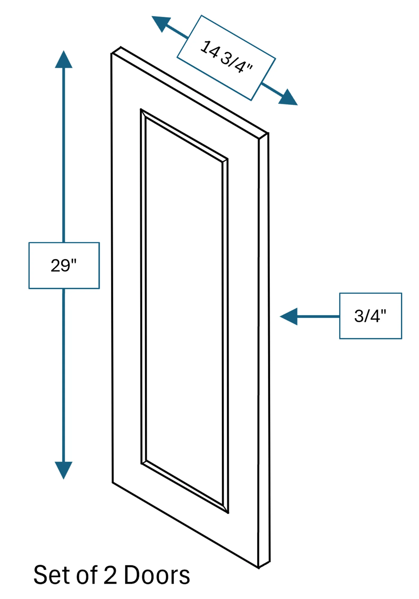 Montpelier Sage Raised Panel Clear Glass Door 2-Pack 24 in. x 30 in.