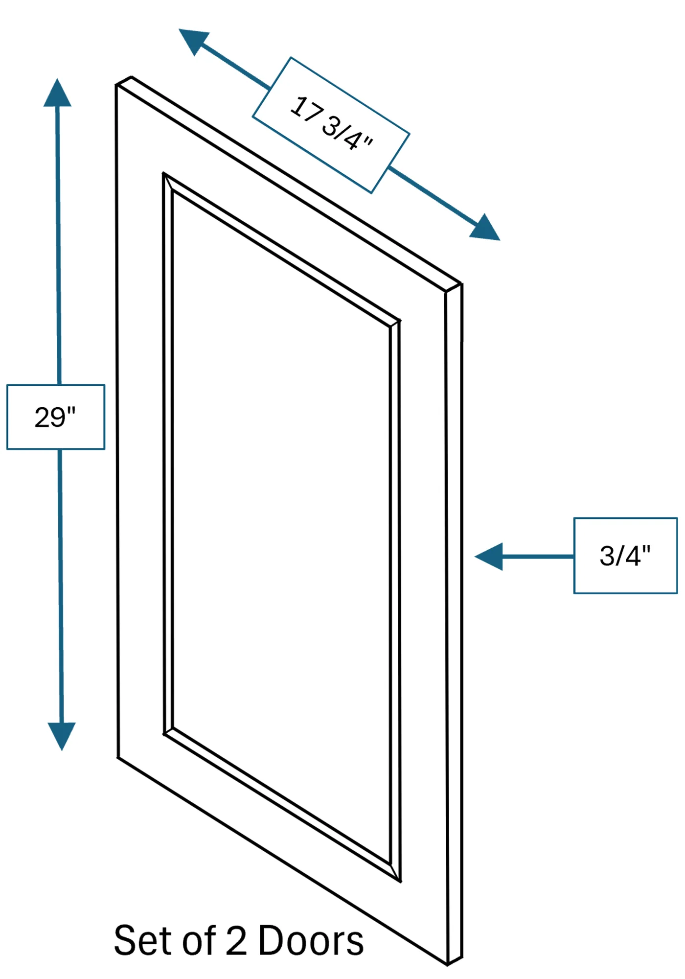 Montpelier Sage Raised Panel Clear Glass Door 2-Pack 36 in. x 30 in.