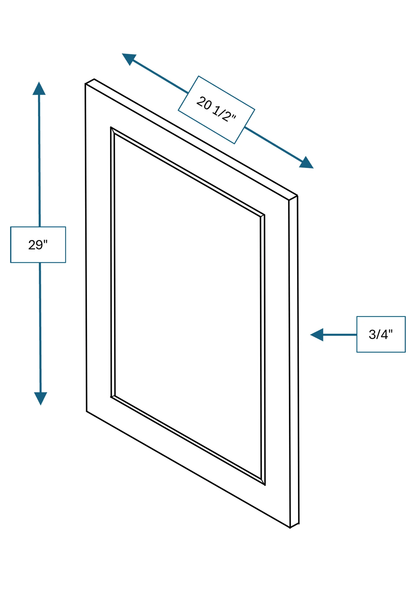 Montpelier Sage Raised Panel Clear Glass Door 21 in. x 30 in.