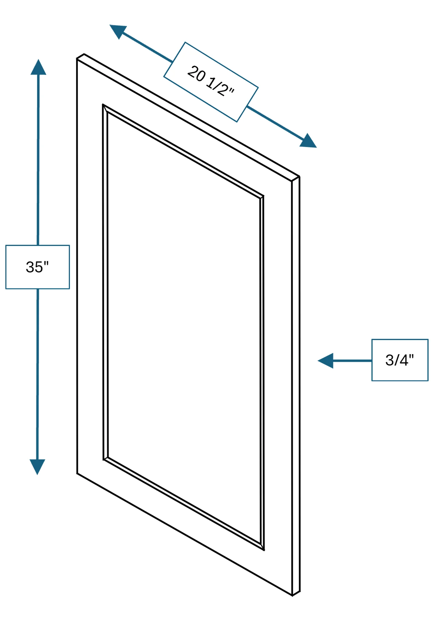 Montpelier Sage Raised Panel Clear Glass Door 21 in. x 36 in.