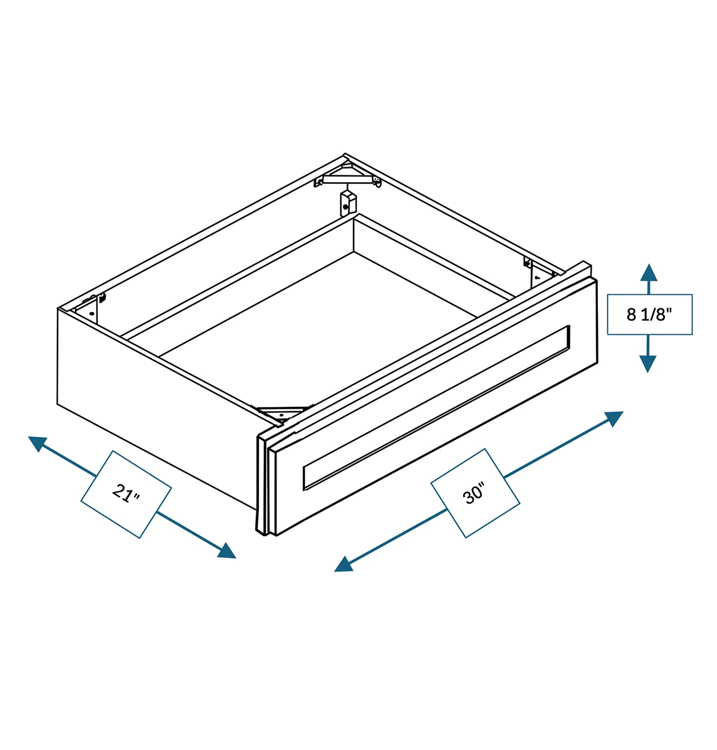 Nantucket Bluff 30 in. Wide x 21 in. Deep x 8.125 in. Tall - Vanity Knee Drawer for Shaker Cabinet