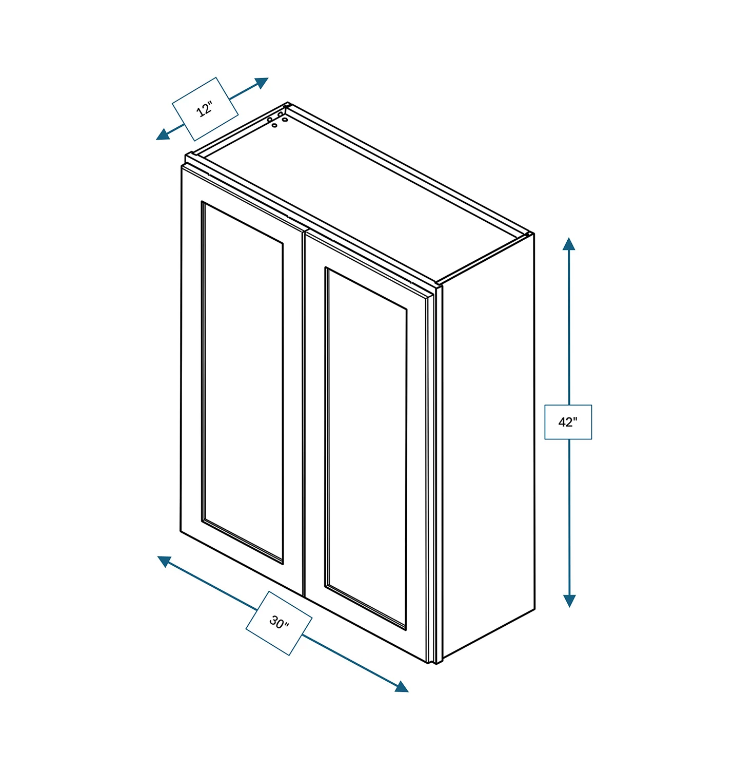 Nantucket Bluff 30 in. Wide x 12 in. Deep x 42 in. Tall - Wall Shaker Cabinet