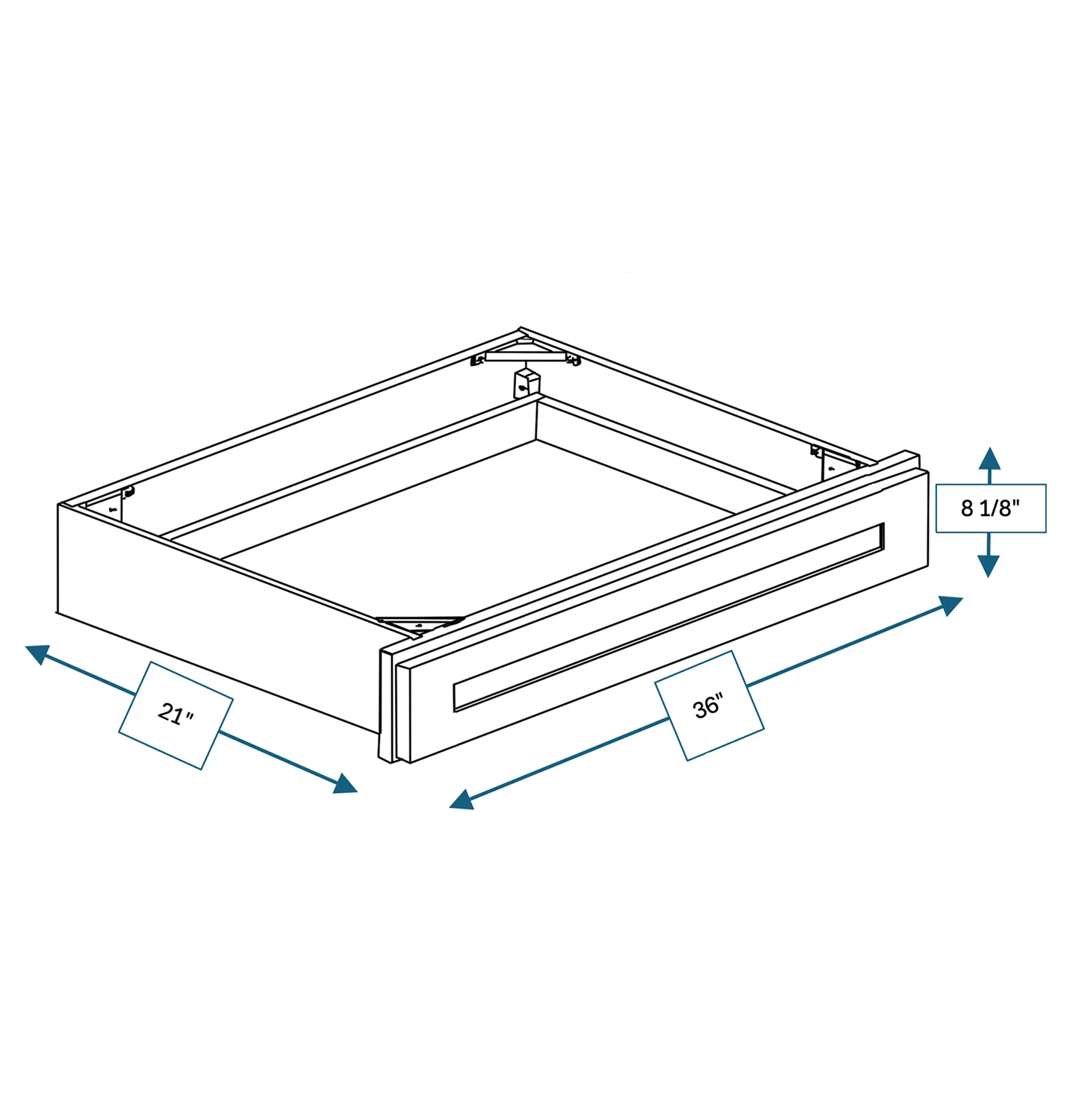 Nantucket Bluff 36 in. Wide x 21 in. Deep x 8.125 in. Tall - Vanity Knee Drawer for Shaker Cabinet