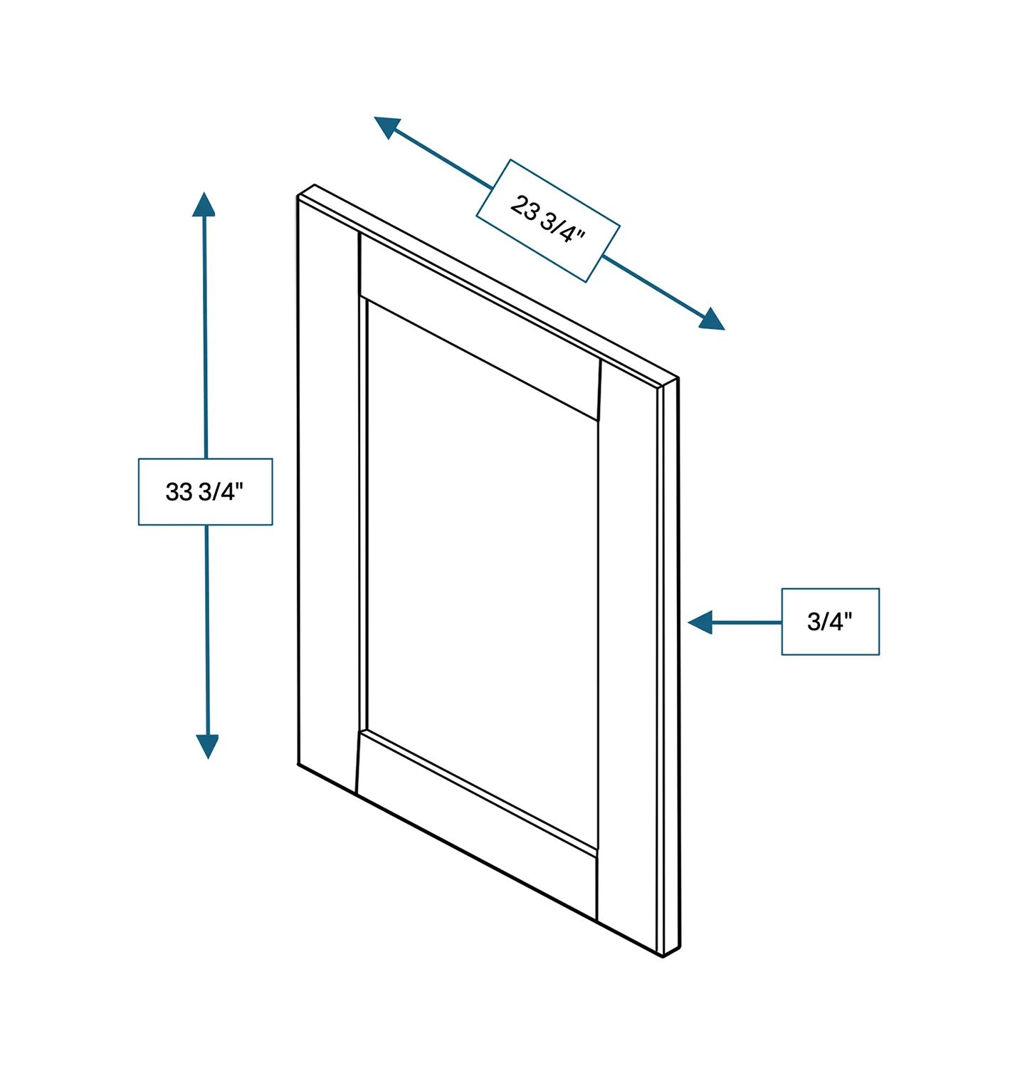 Malibu White 24 in. Wide x 34.5 in. Tall - Base Panel For Shaker Cabinet