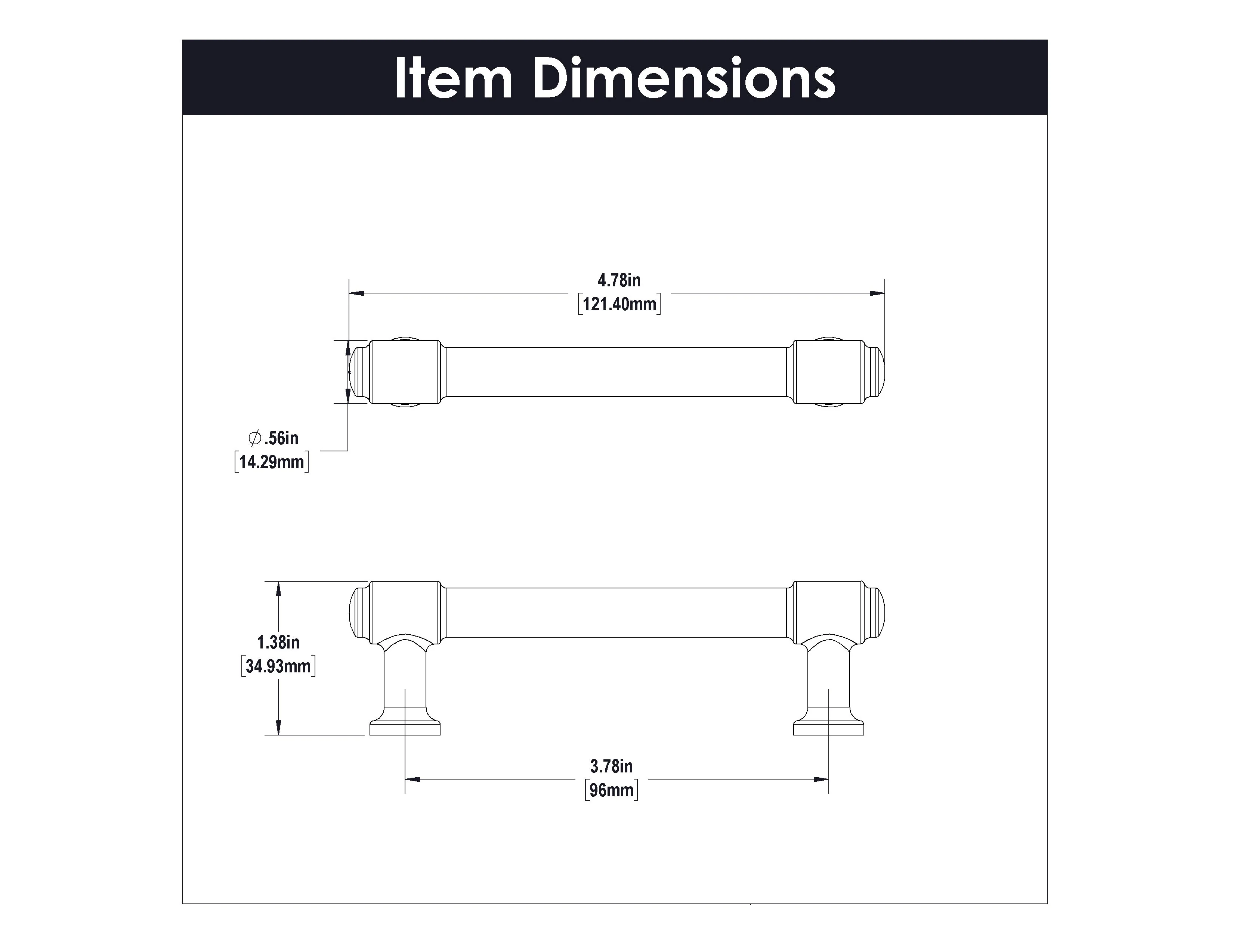 Piper Pull 3-3/4 Inch (96mm) Center to Center Matte Black Finish - Image 2