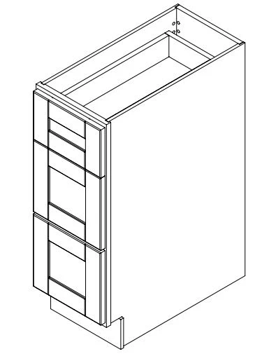 Platinum Grey 12 in. Wide x 24 in. Deep x 34.5 in. Tall - 3-Drawer Base Shaker Cabinet - Image 2