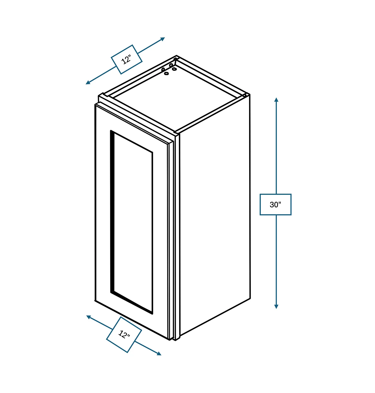 Platinum Grey 12 in. Wide x 12 in. Deep x 30 in. Tall - Wall Shaker Cabinet