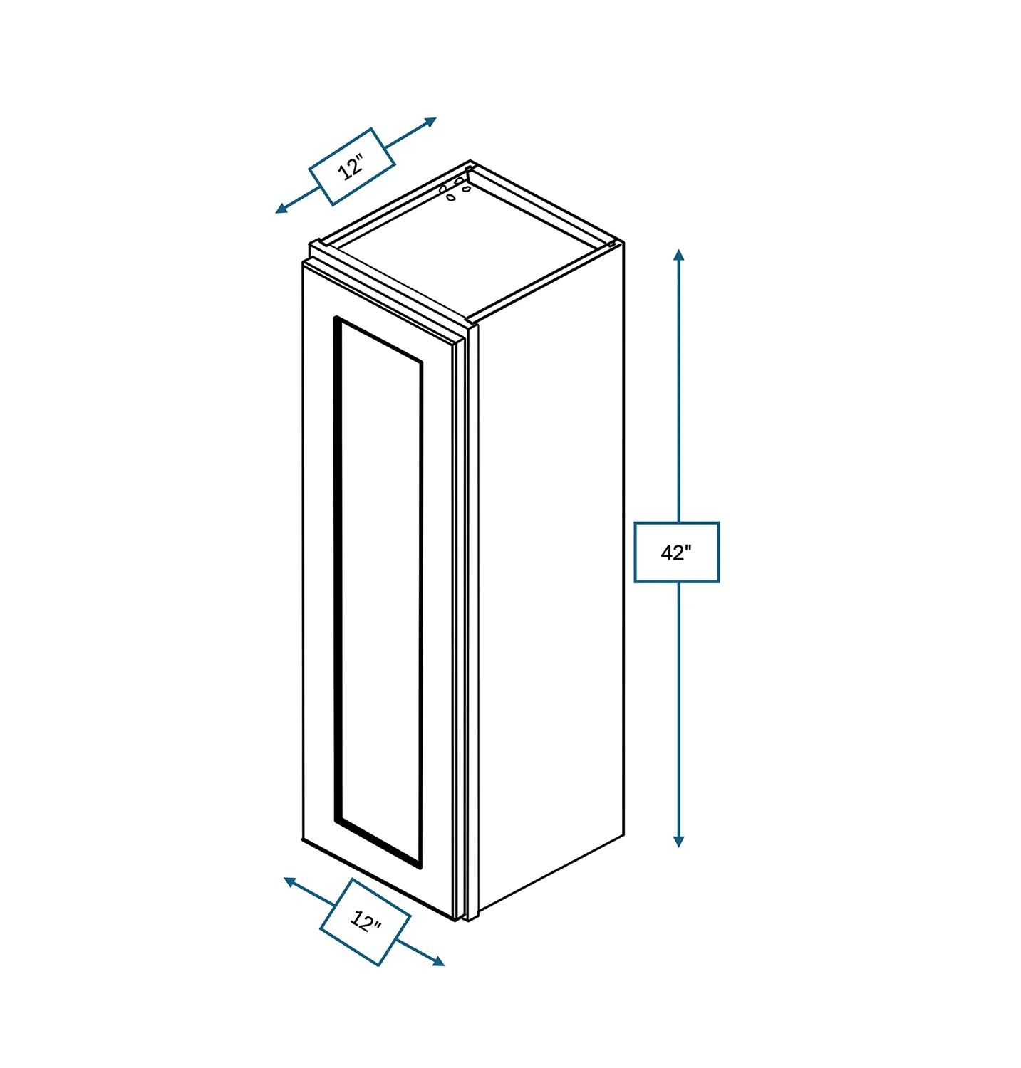 Platinum Grey 12 in. Wide x 12 in. Deep x 42 in. Tall - Wall Shaker Cabinet