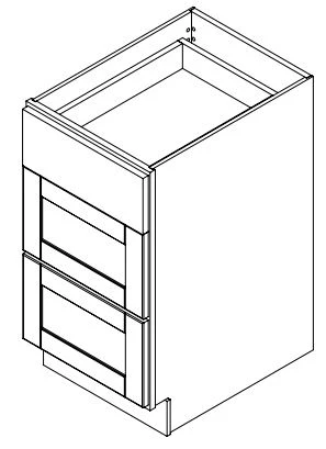 Platinum Grey 18 in. Wide x 24 in. Deep x 34.5 in. Tall - 3-Drawer Base Shaker Cabinet - Image 2