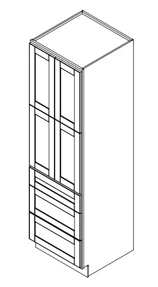 Platinum Grey 24 in. Wide x 24 in. Deep x 84 in. Tall - 3-Drawer Pantry Shaker Cabinet - Image 2