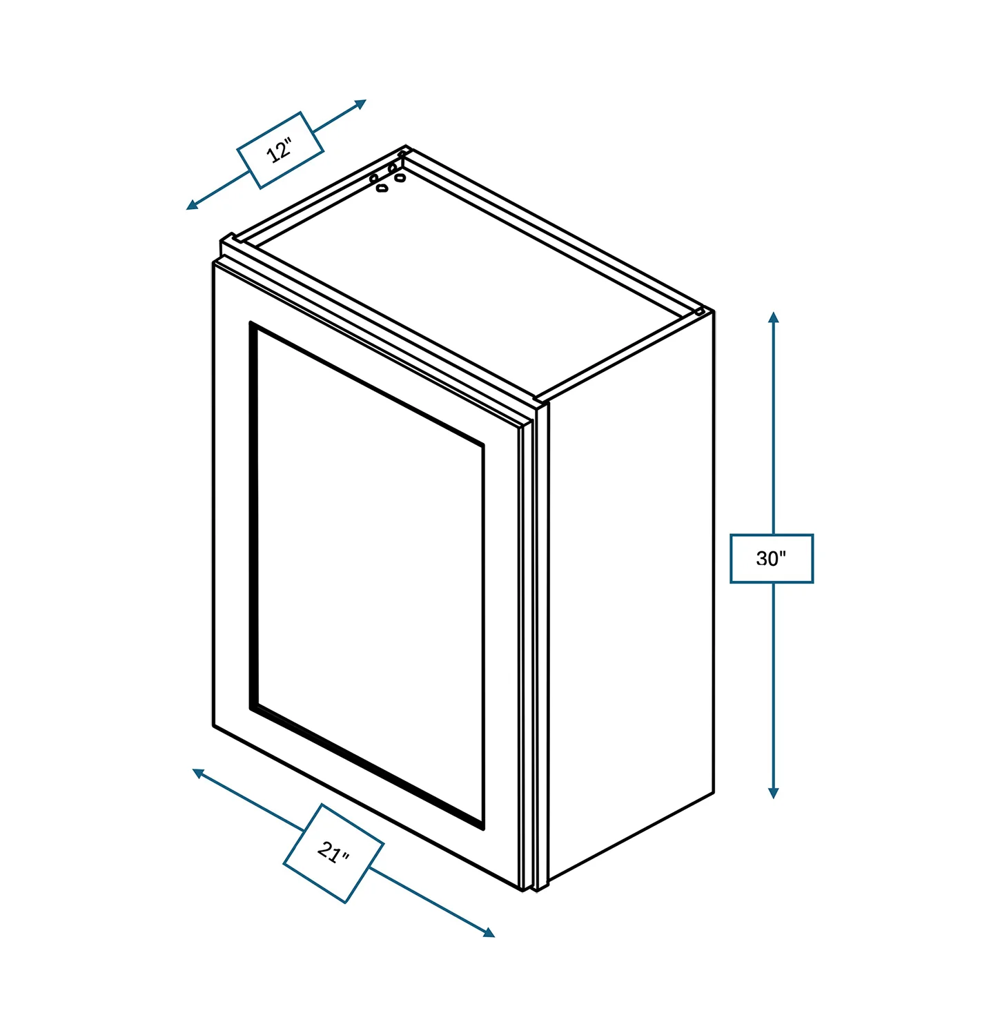 Platinum Grey 21 in. Wide x 12 in. Deep x 30 in. Tall - Wall Shaker Cabinet